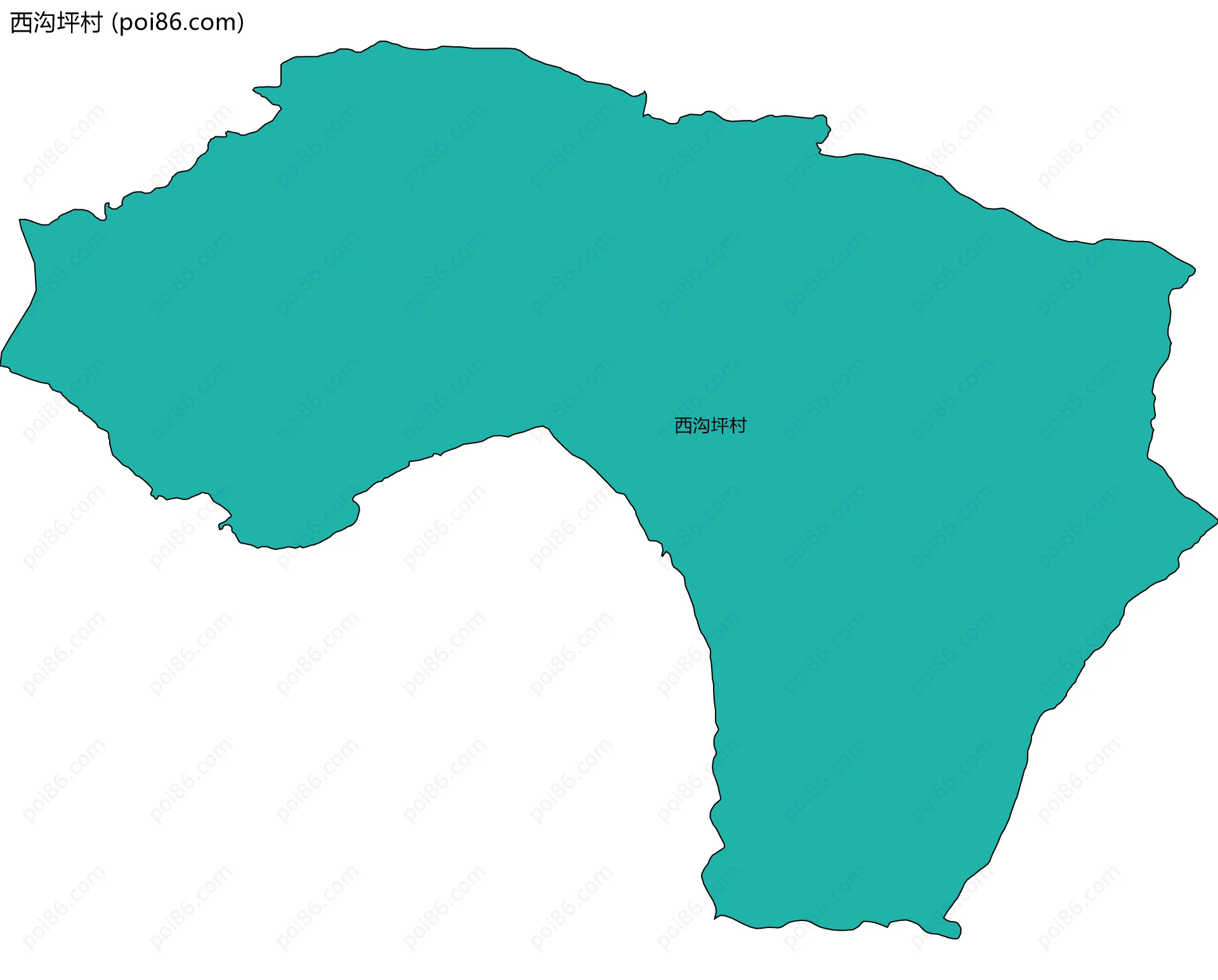 西沟坪村边界地图