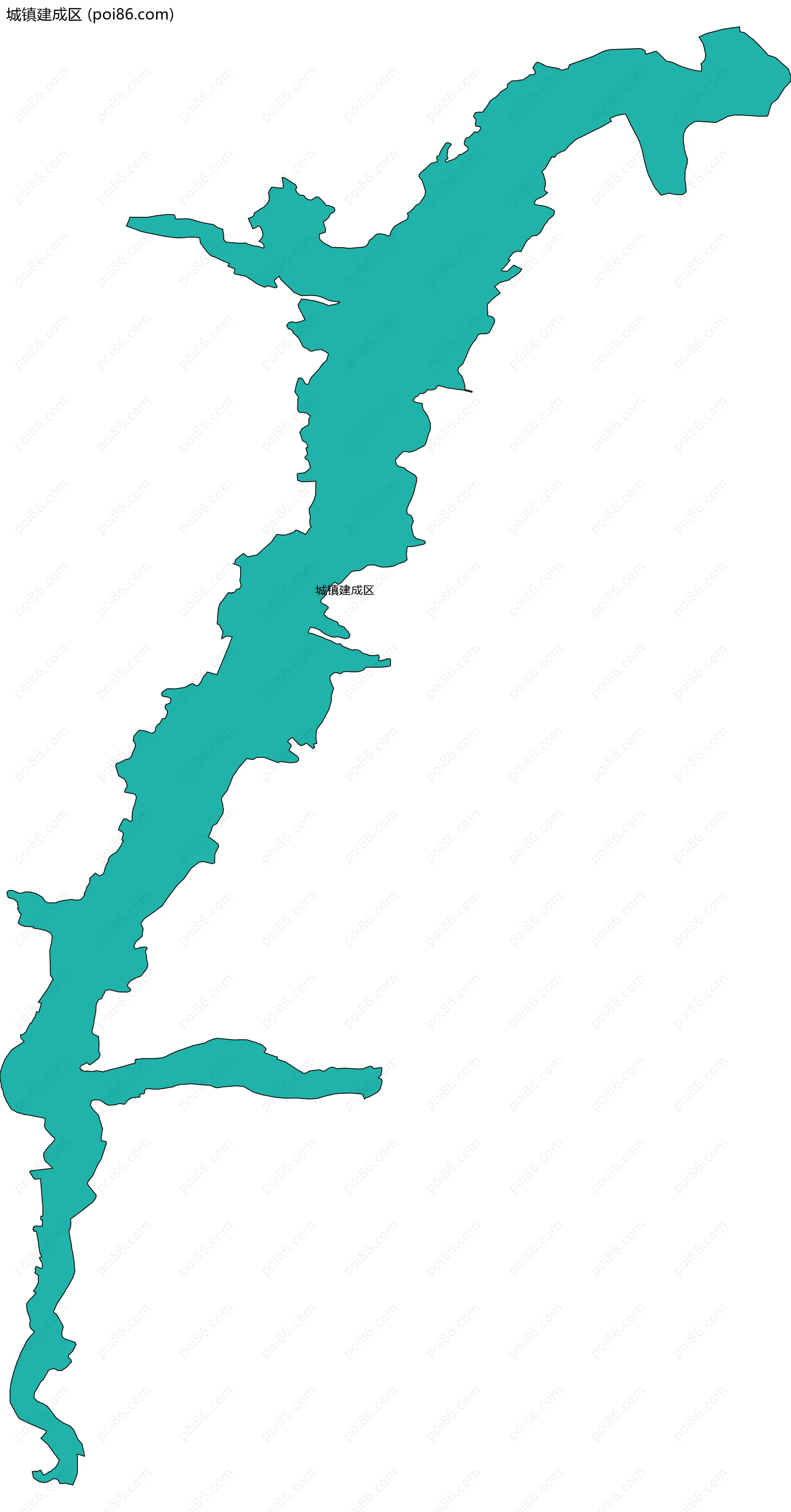 城镇建成区边界地图