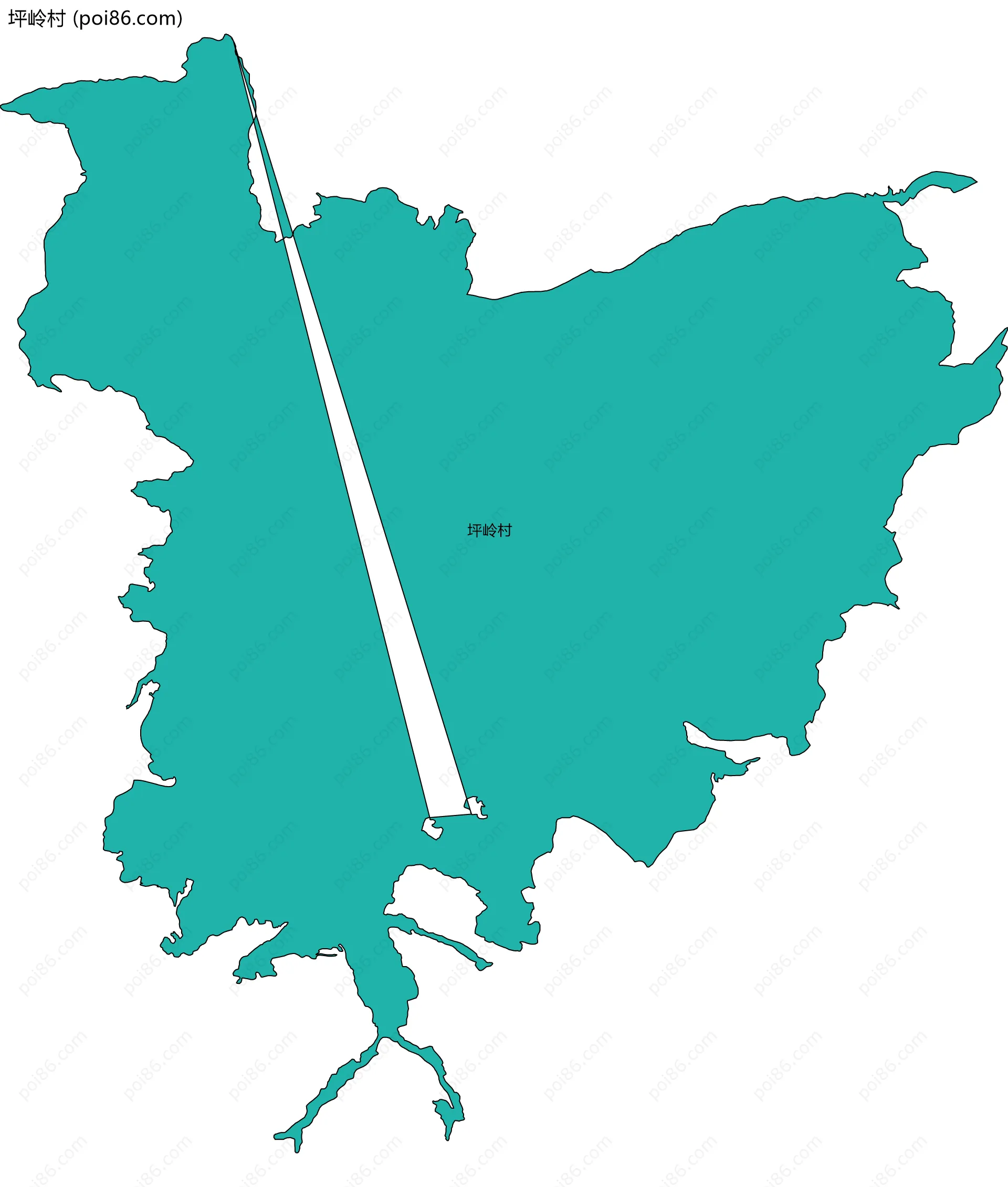 坪岭村边界地图