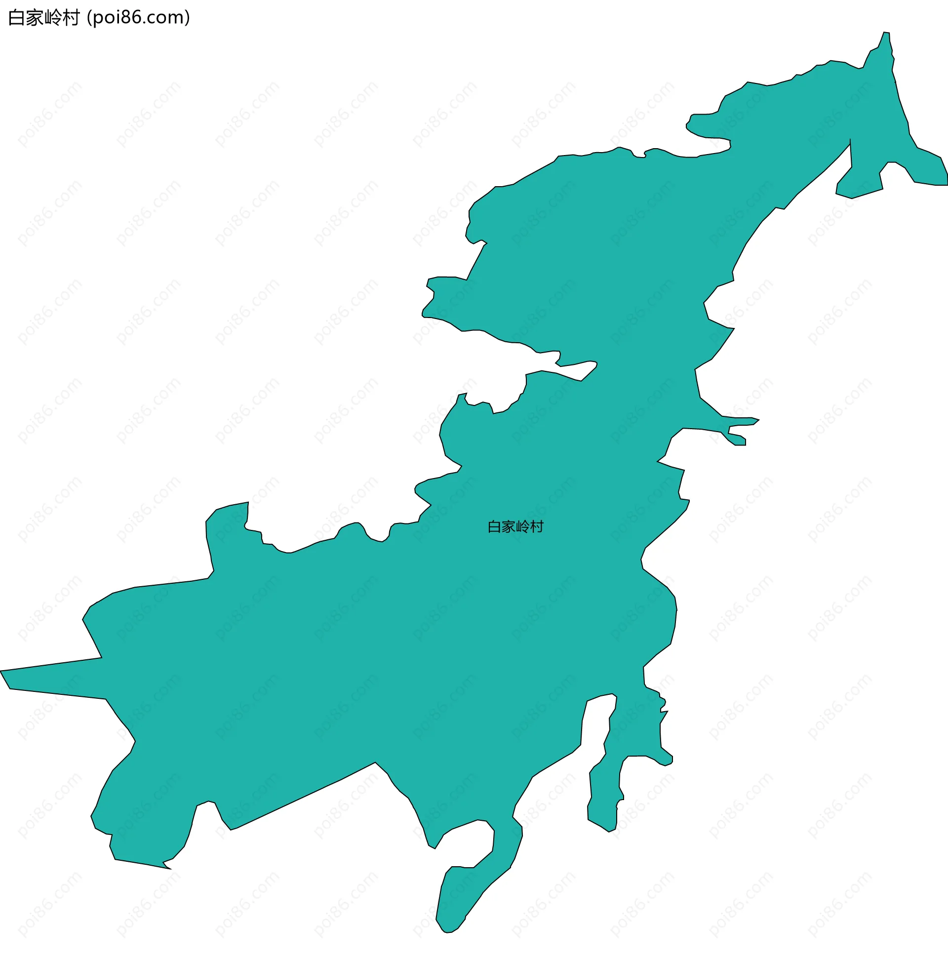 白家岭村边界地图