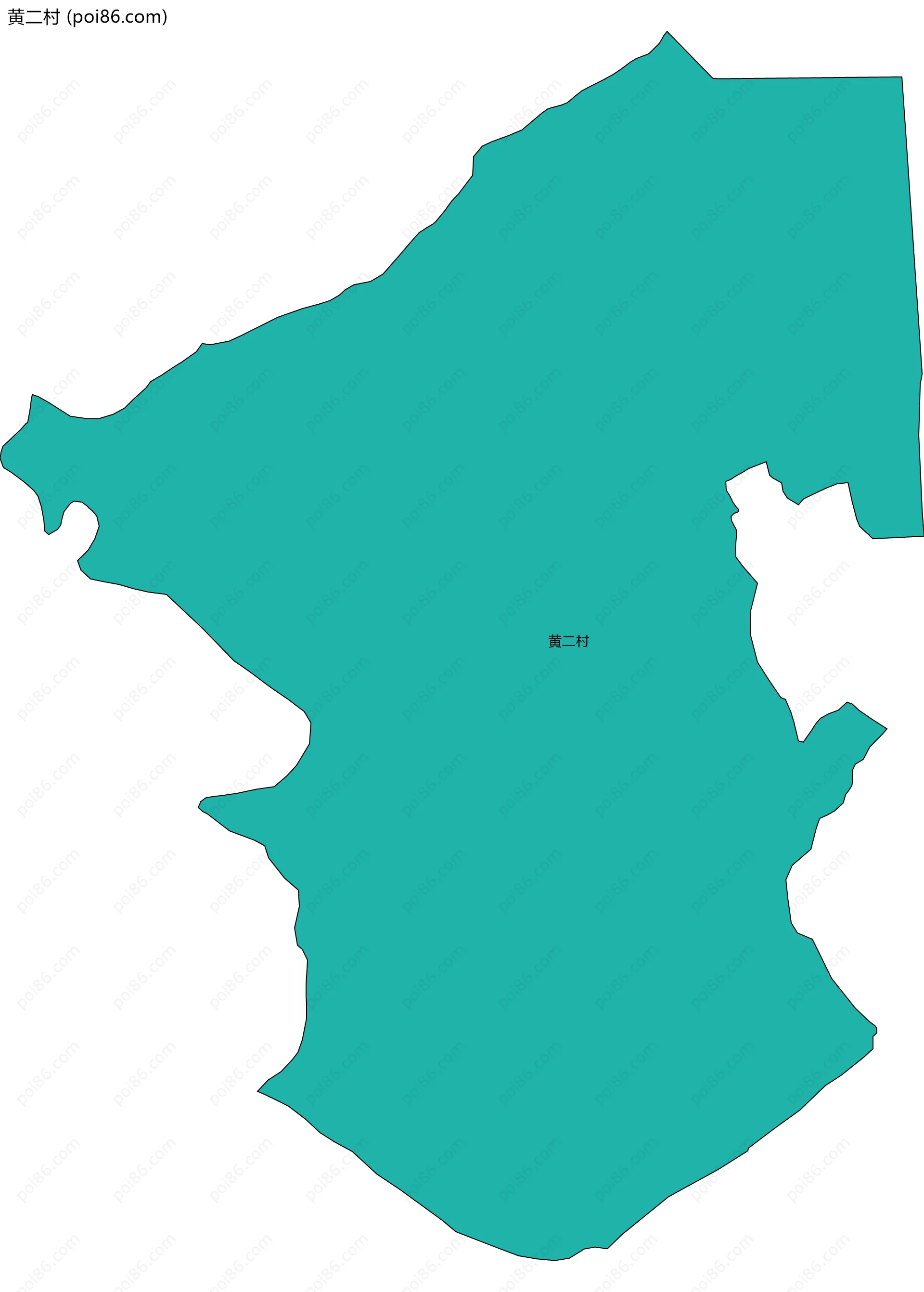 黄二村边界地图