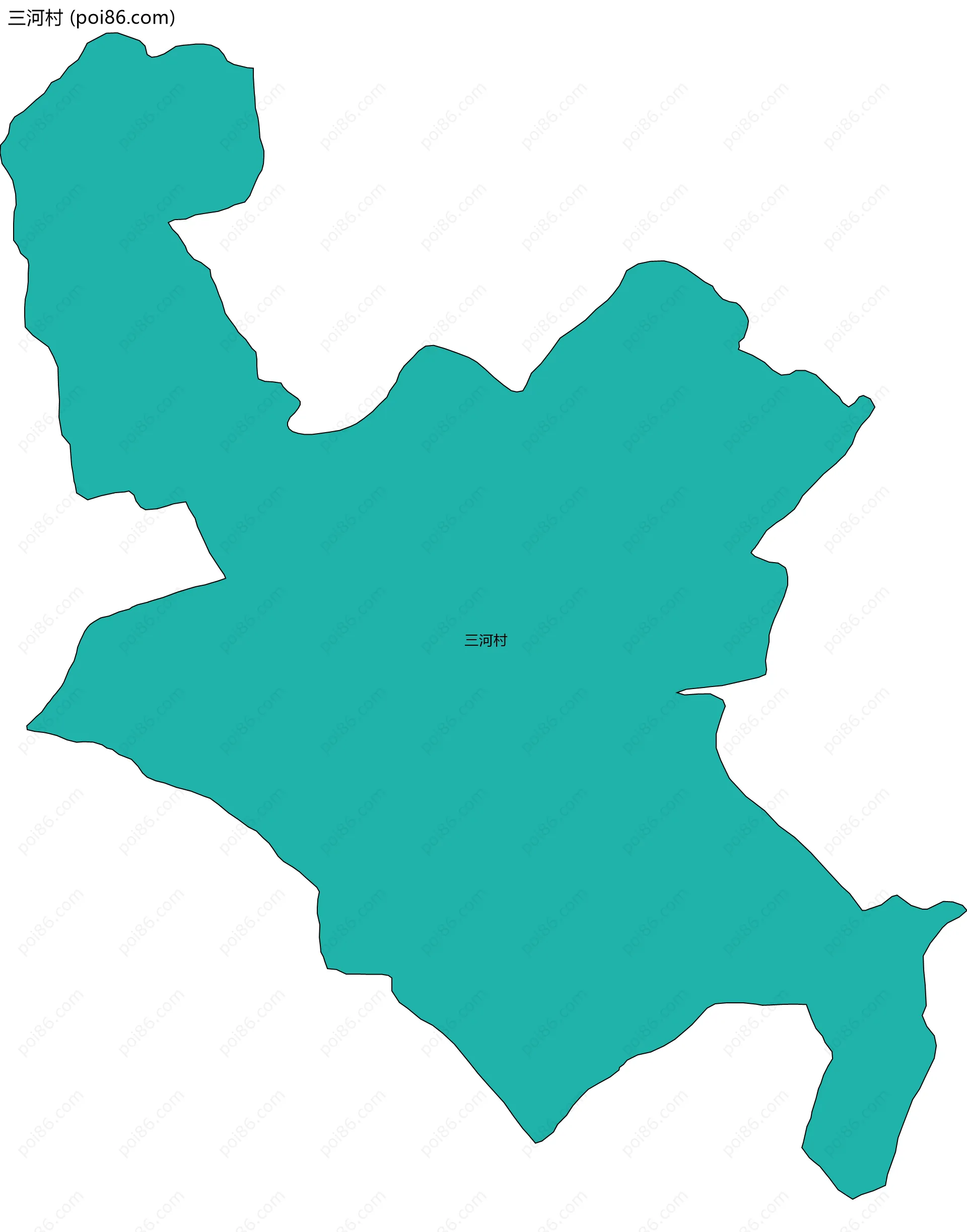 三河村边界地图