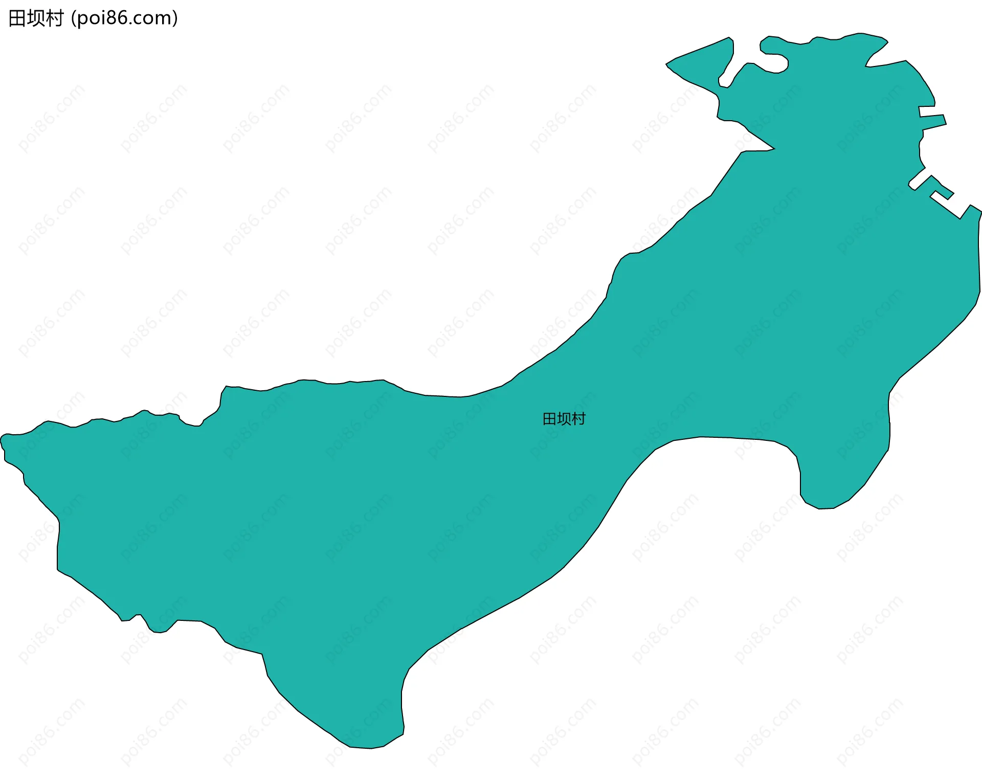 田坝村边界地图