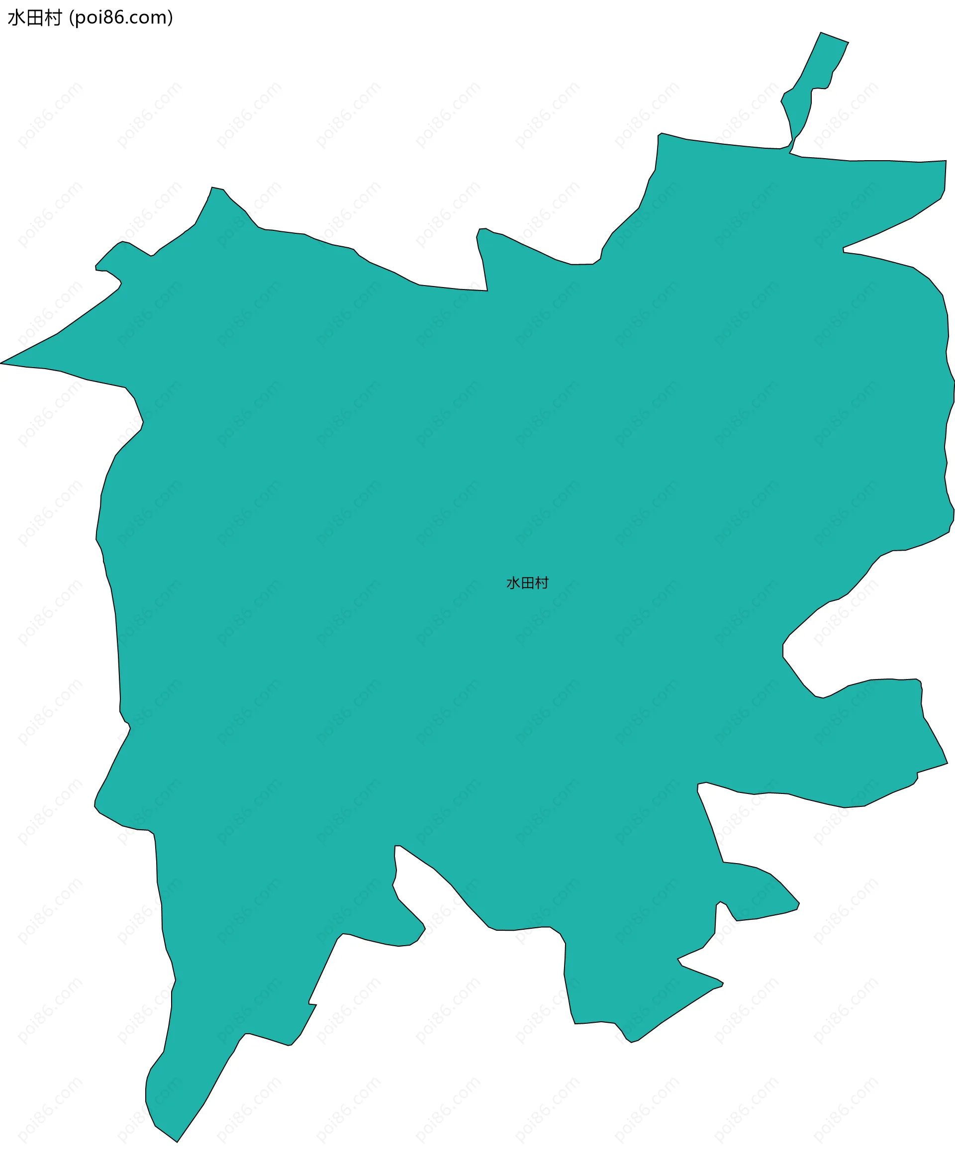 水田村边界地图