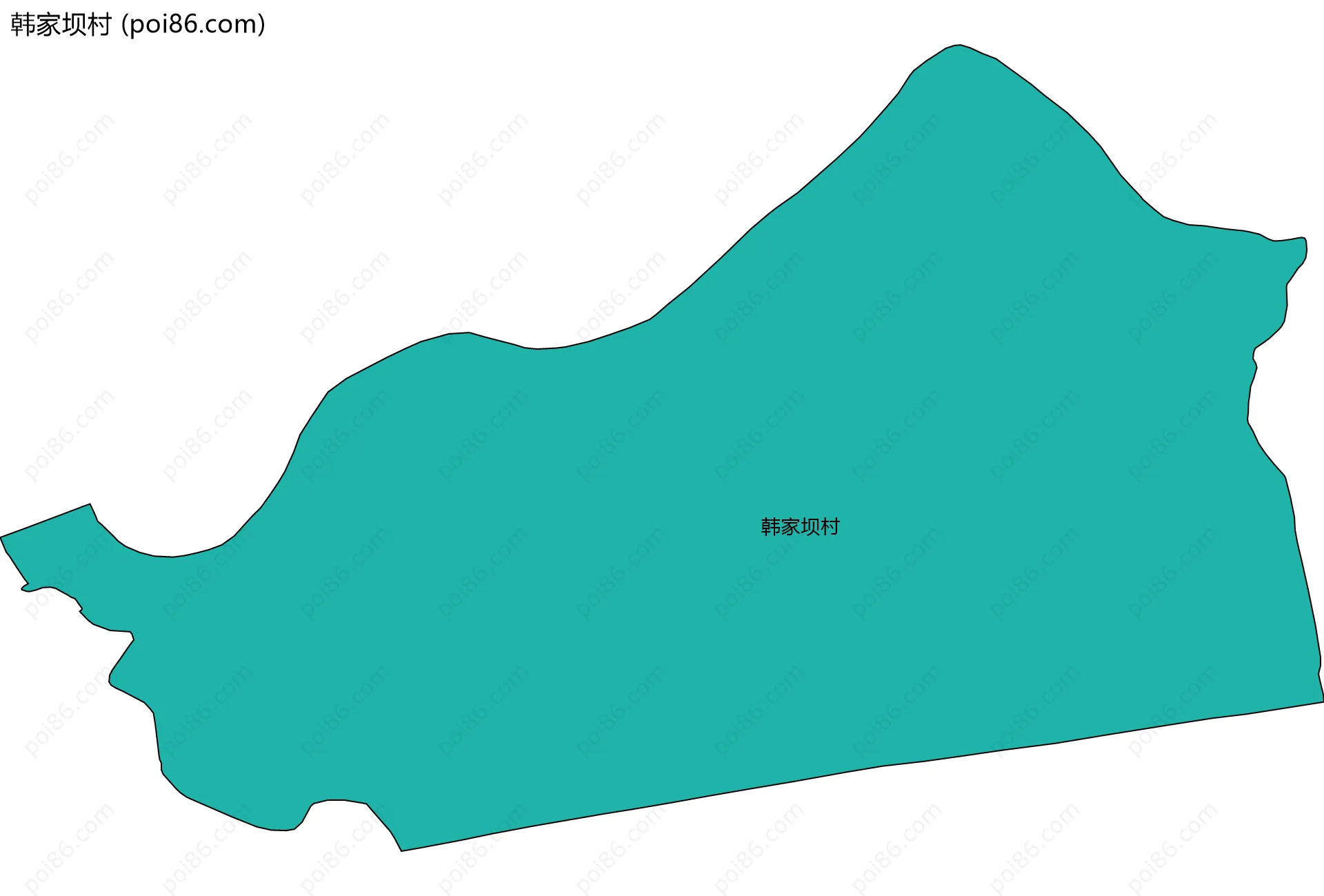 韩家坝村边界地图