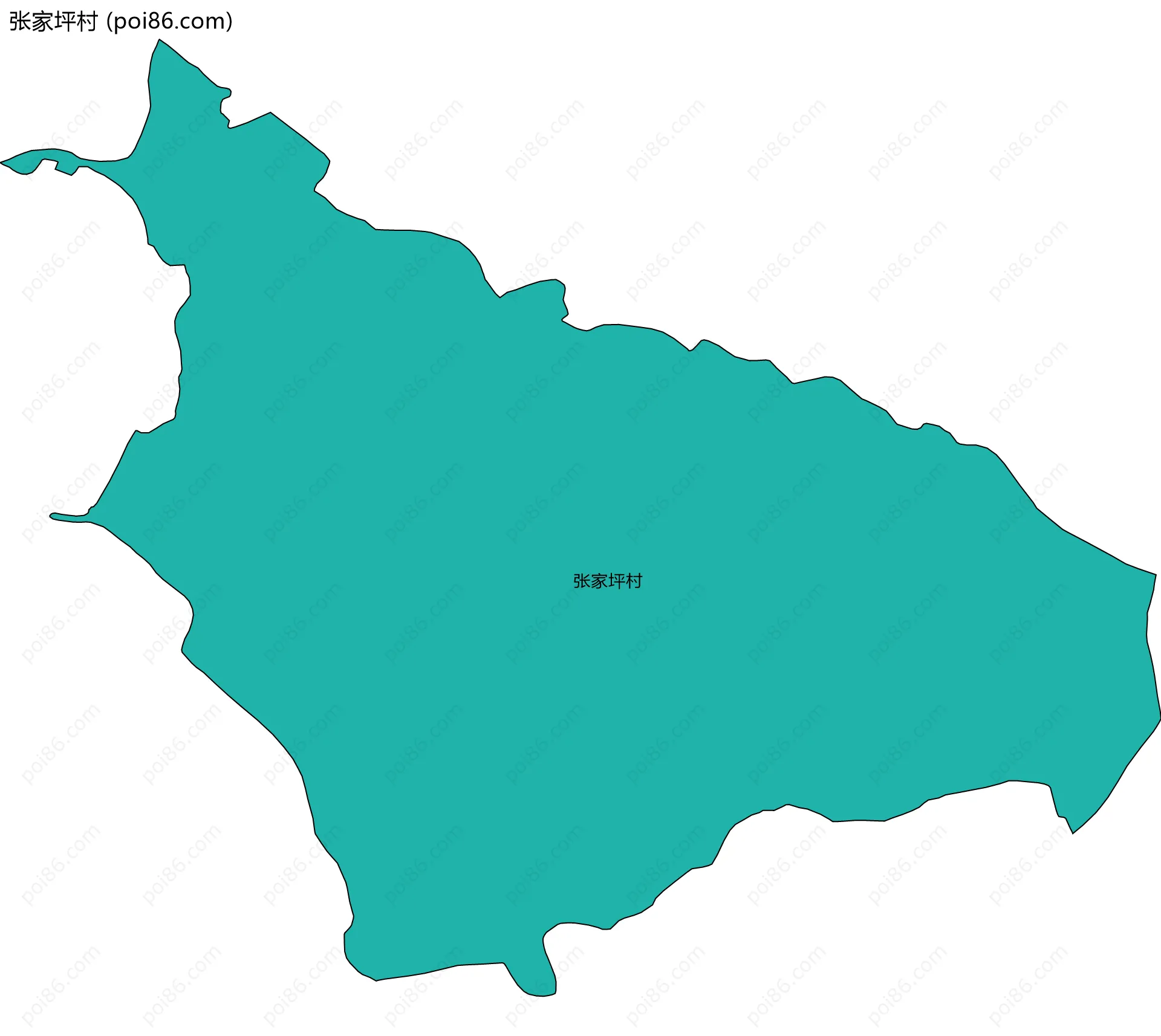 张家坪村边界地图