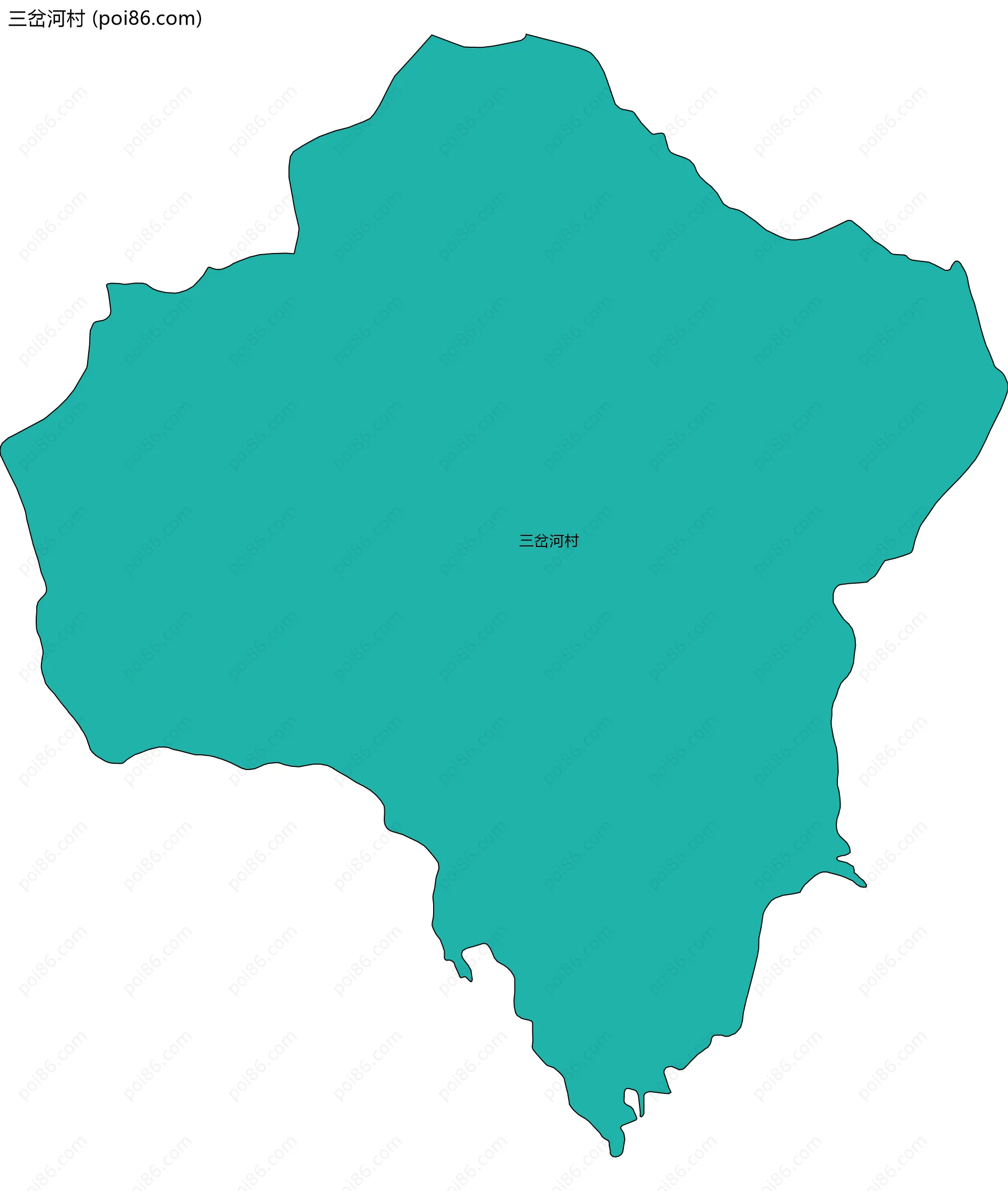 三岔河村边界地图