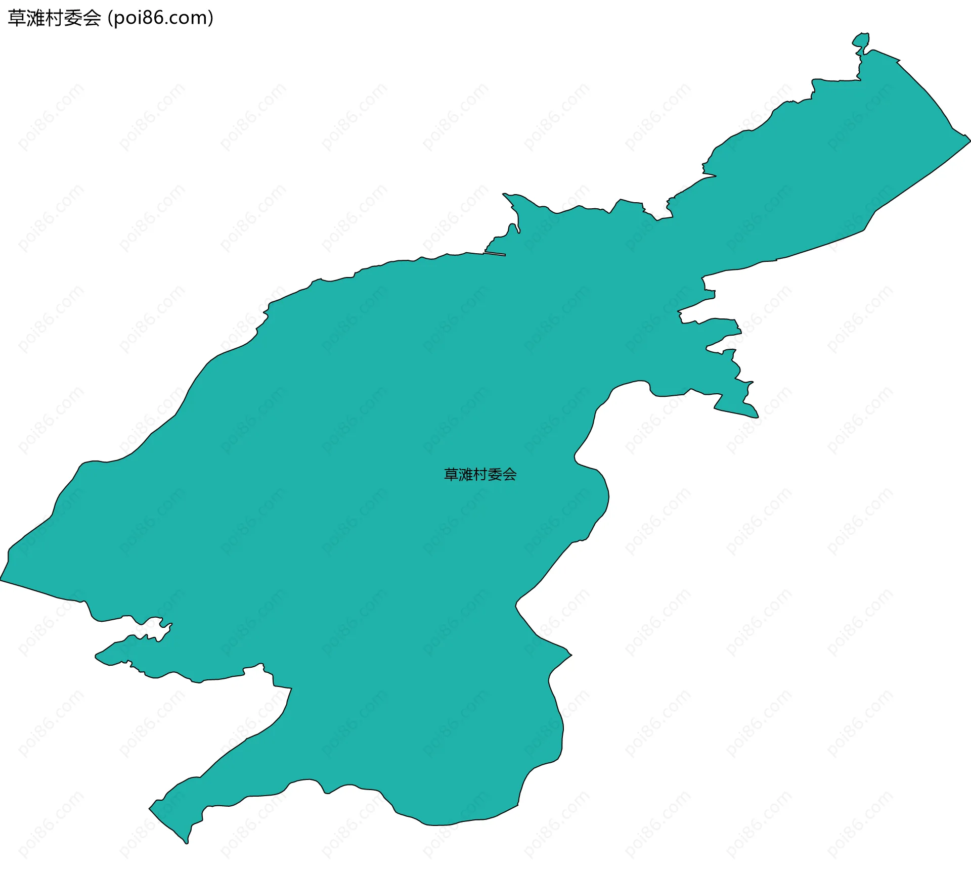 草滩村委会边界地图