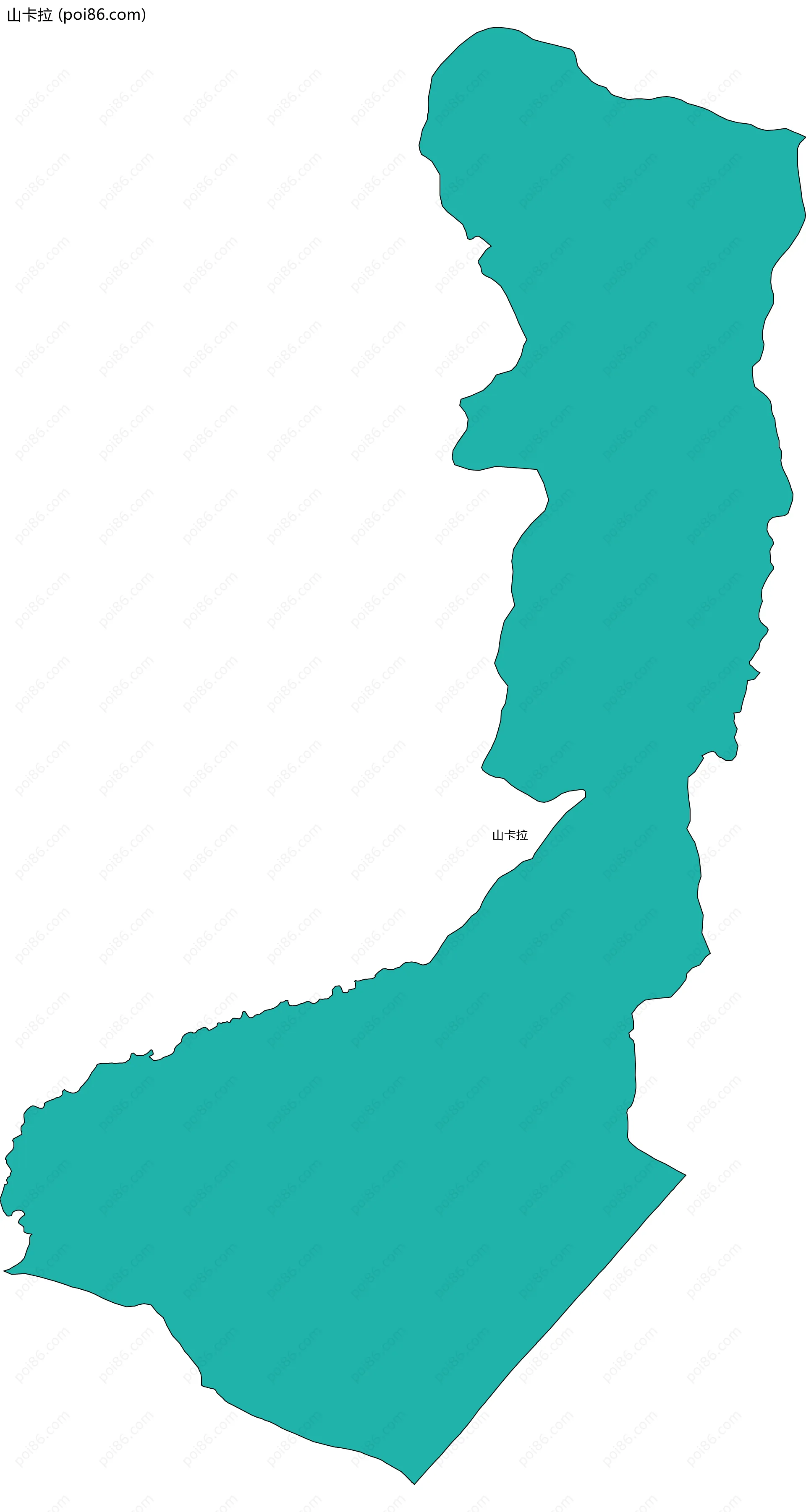 山卡拉边界地图