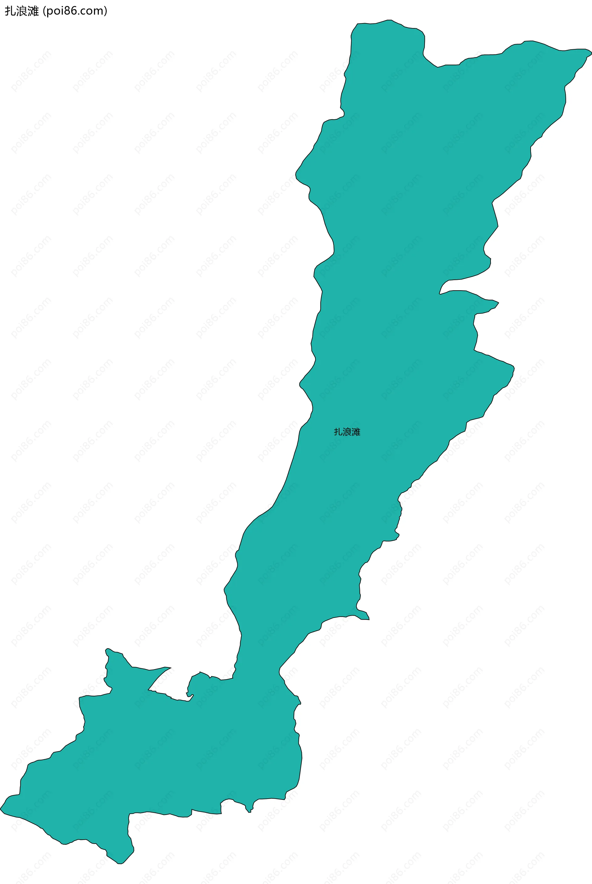 扎浪滩边界地图