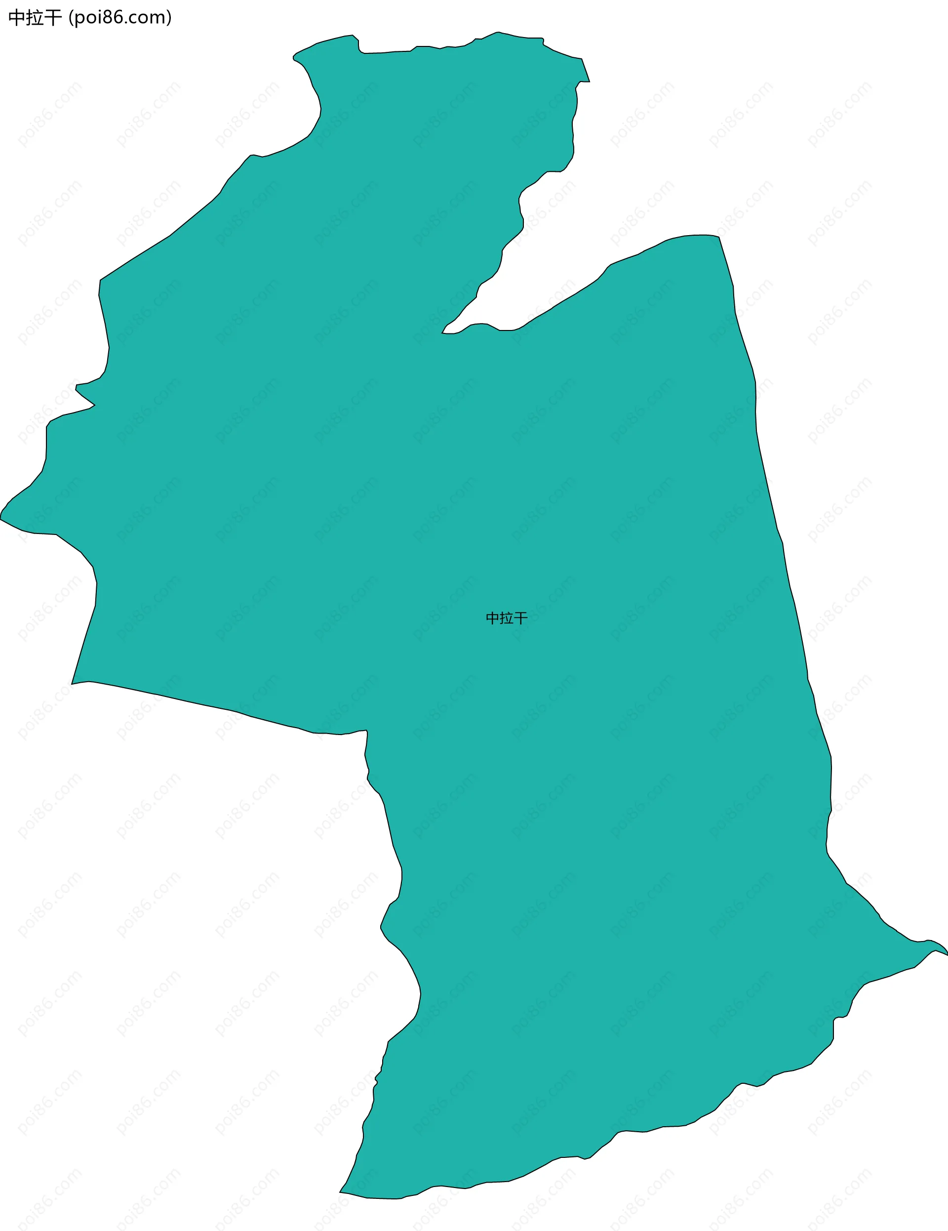 中拉干边界地图