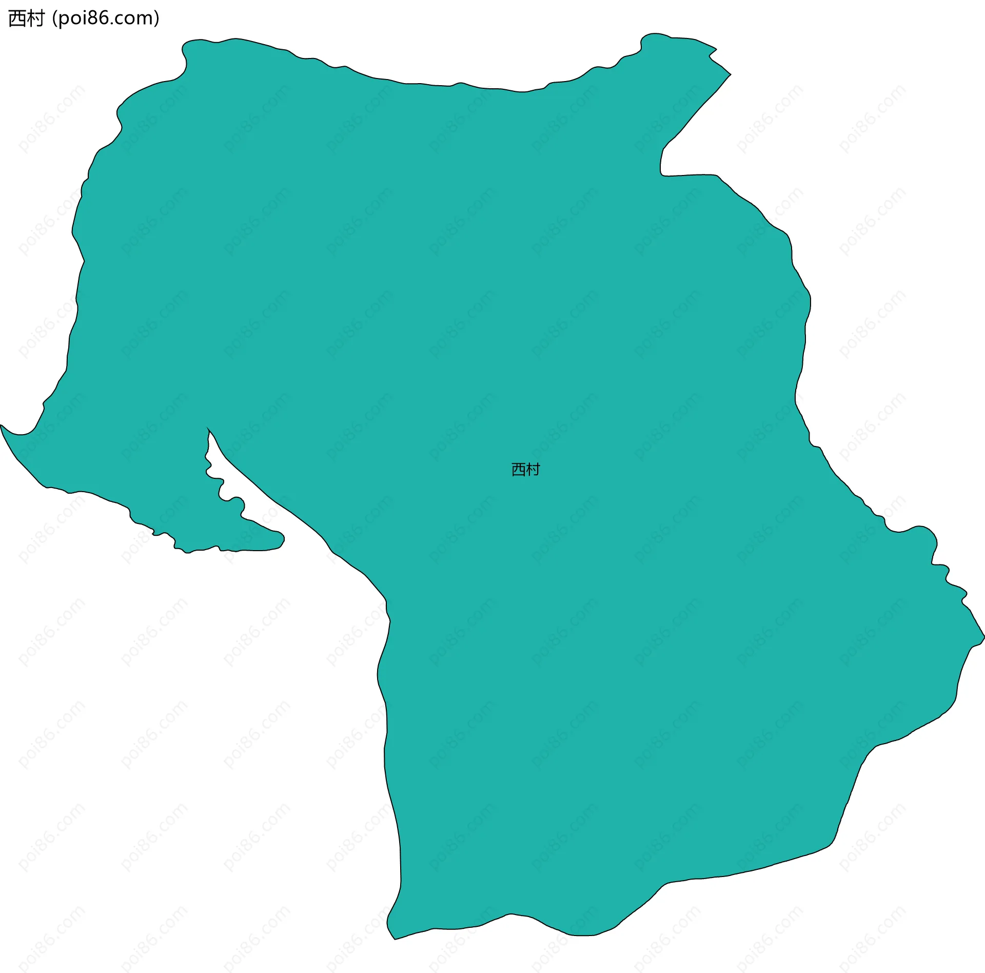西村边界地图