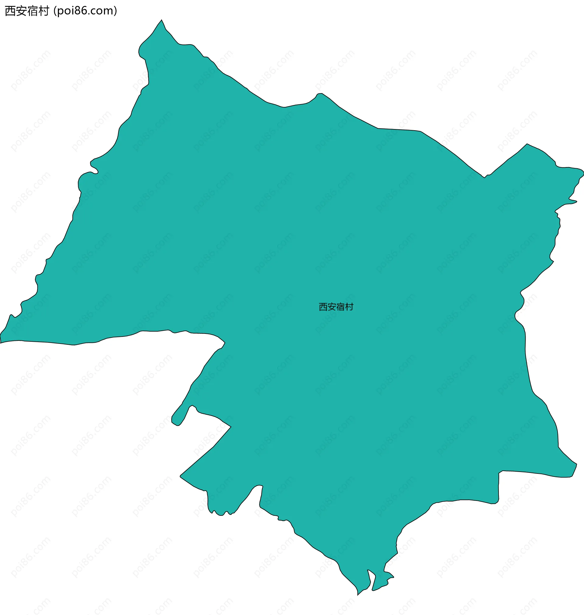西安宿村边界地图