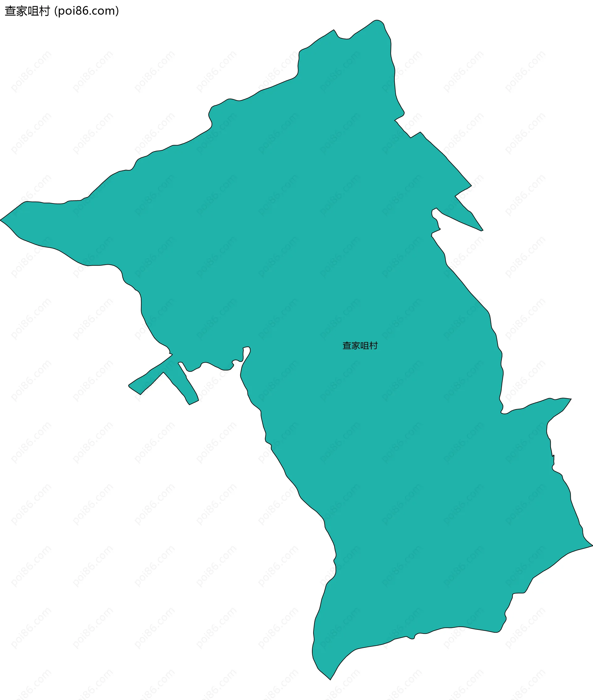 查家咀村边界地图