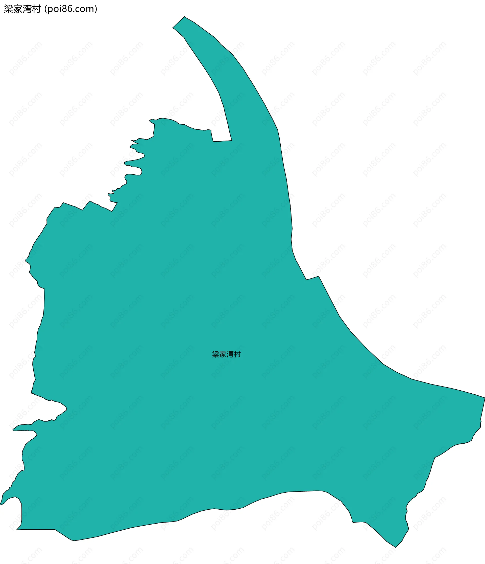 梁家湾村边界地图