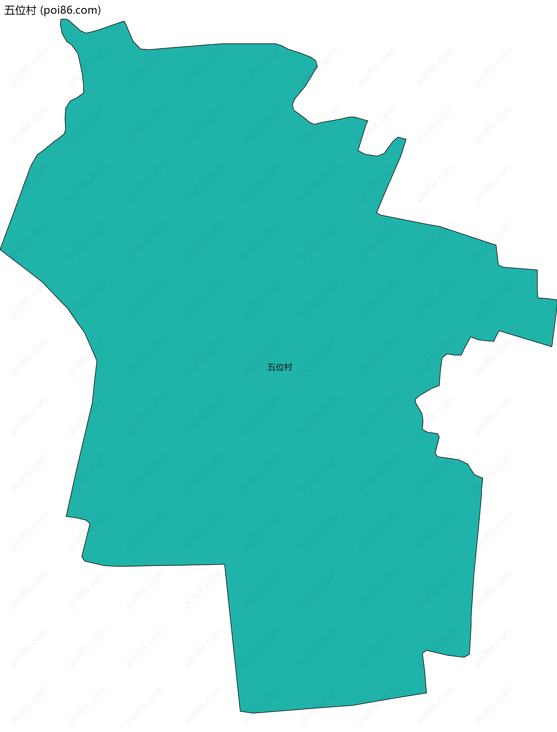 五位村边界地图