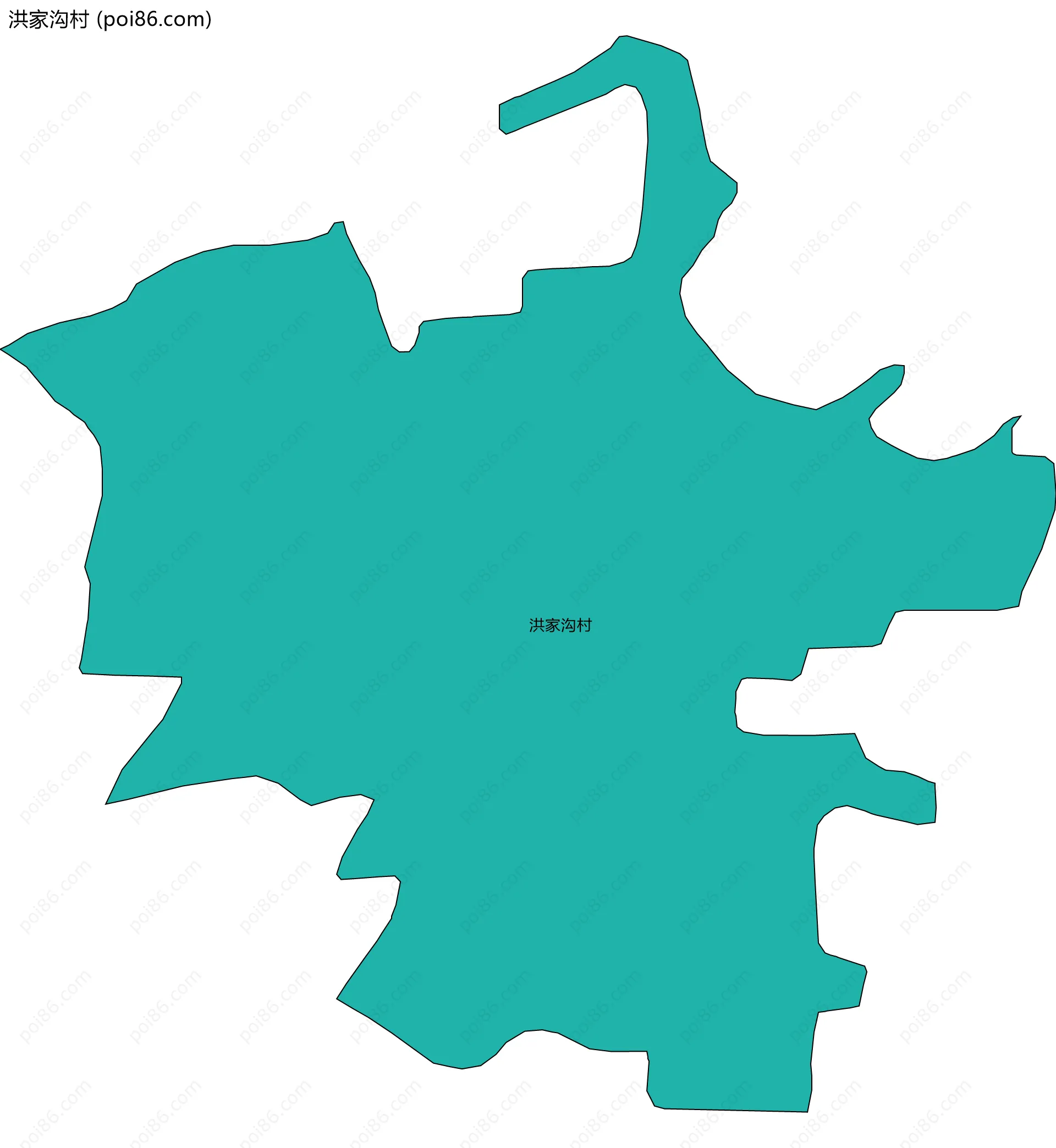 洪家沟村边界地图