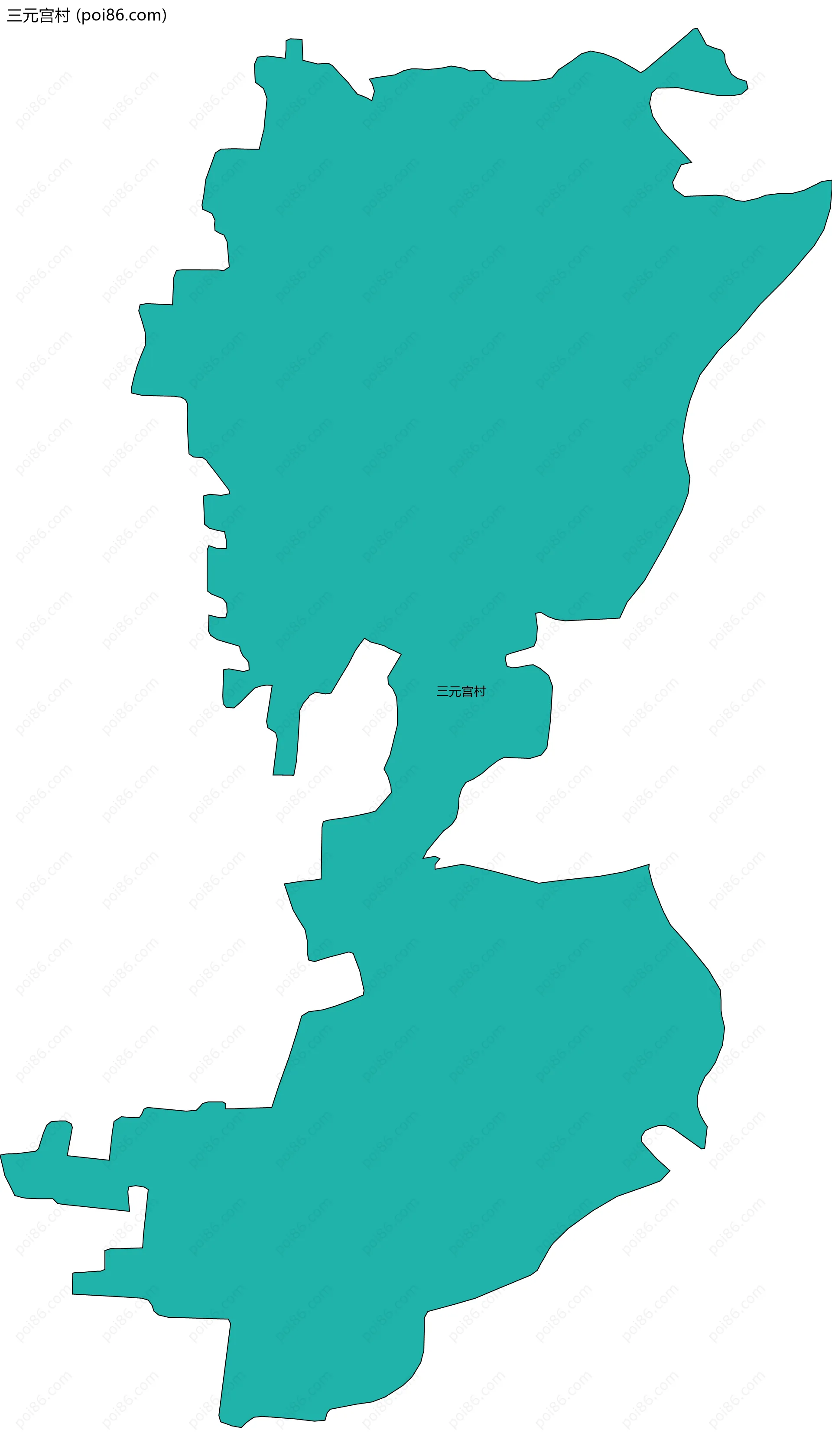 三元宫村边界地图