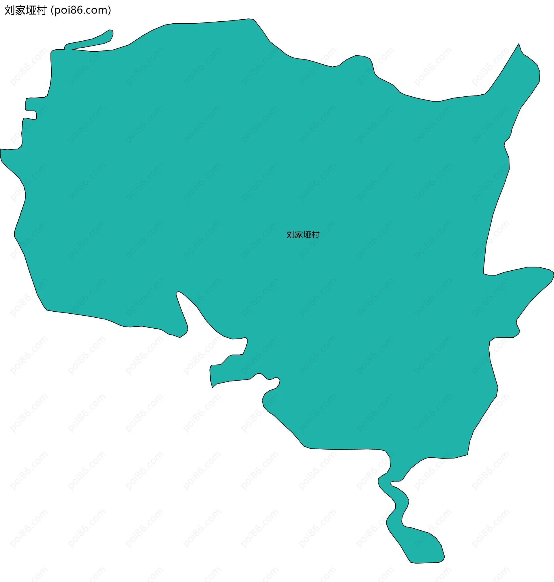 刘家垭村边界地图