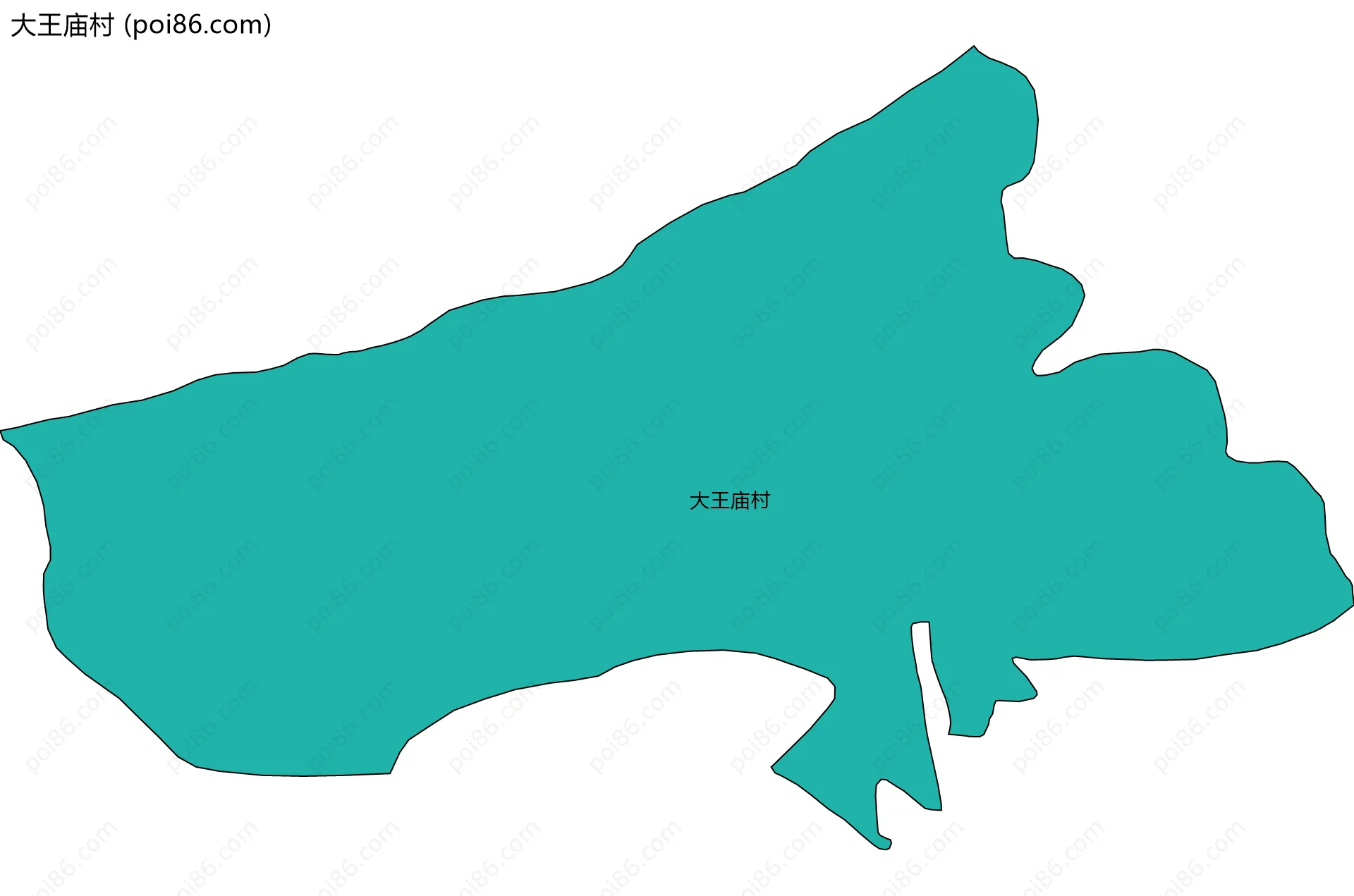 大王庙村边界地图
