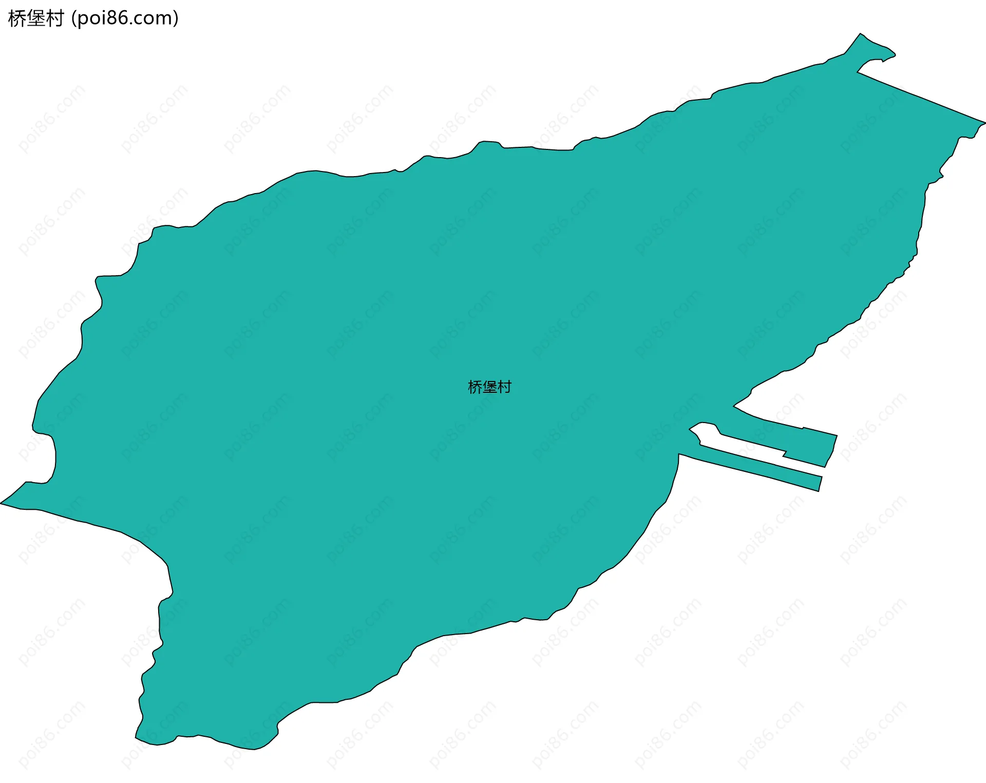 桥堡村边界地图