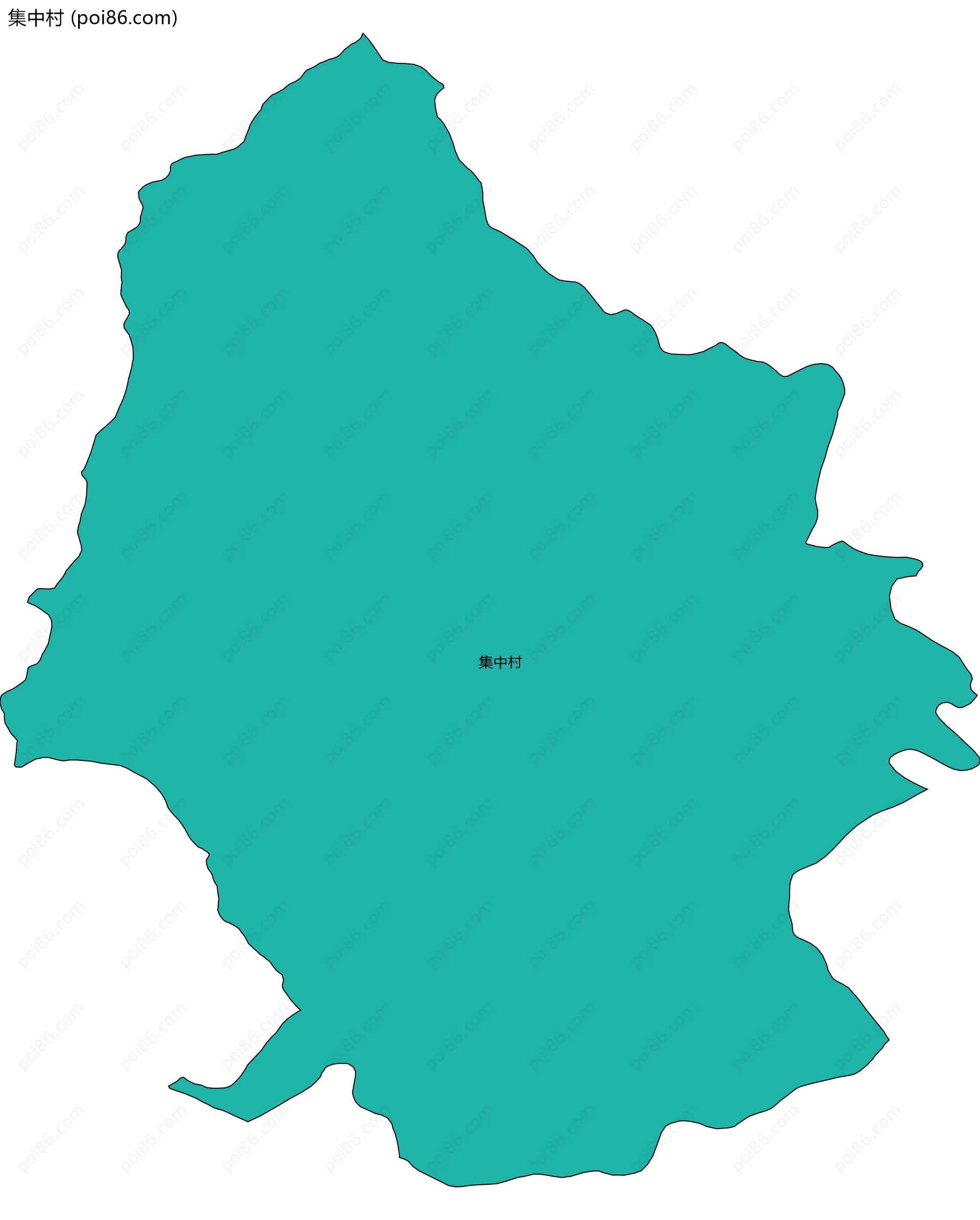集中村边界地图