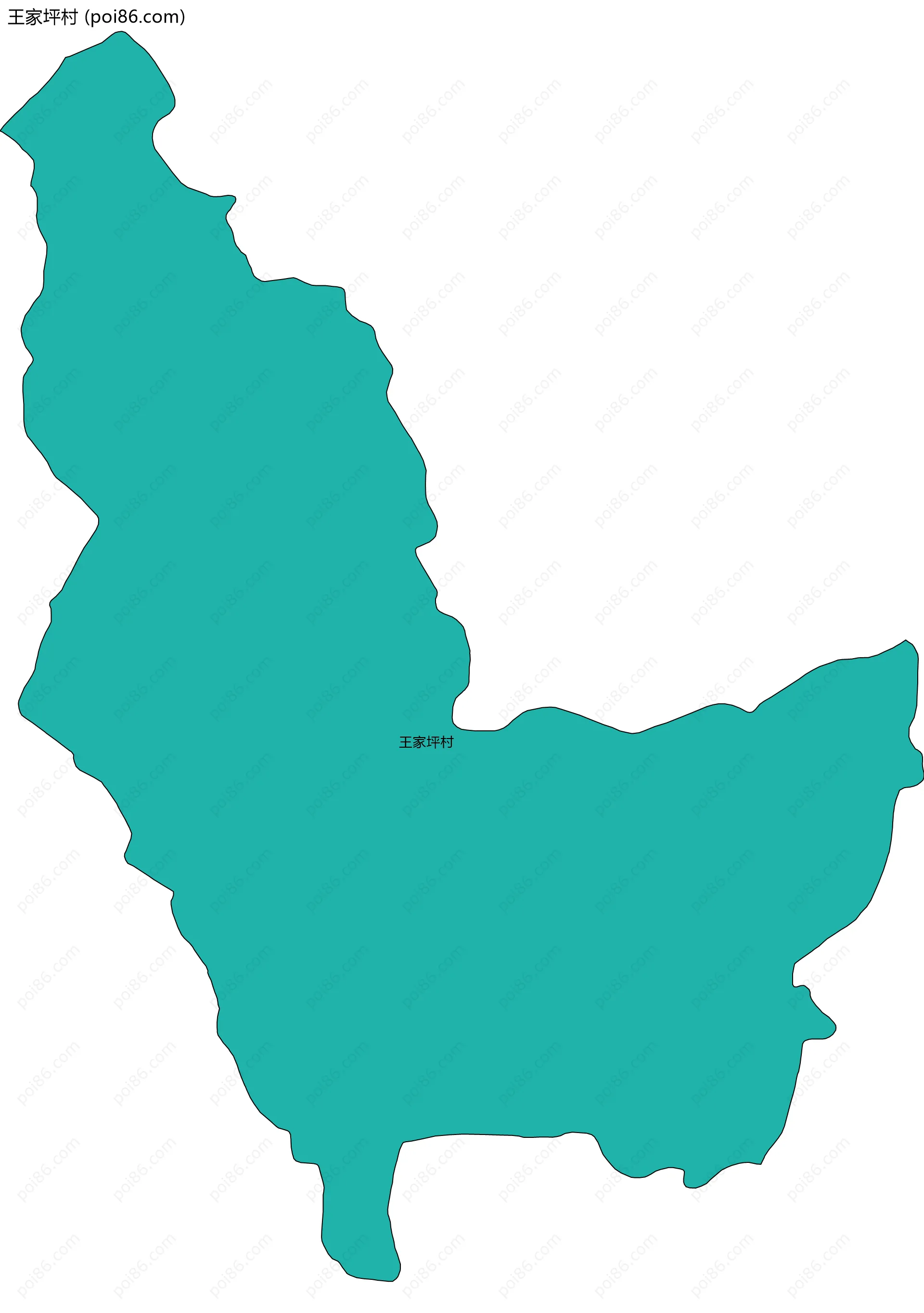 王家坪村边界地图