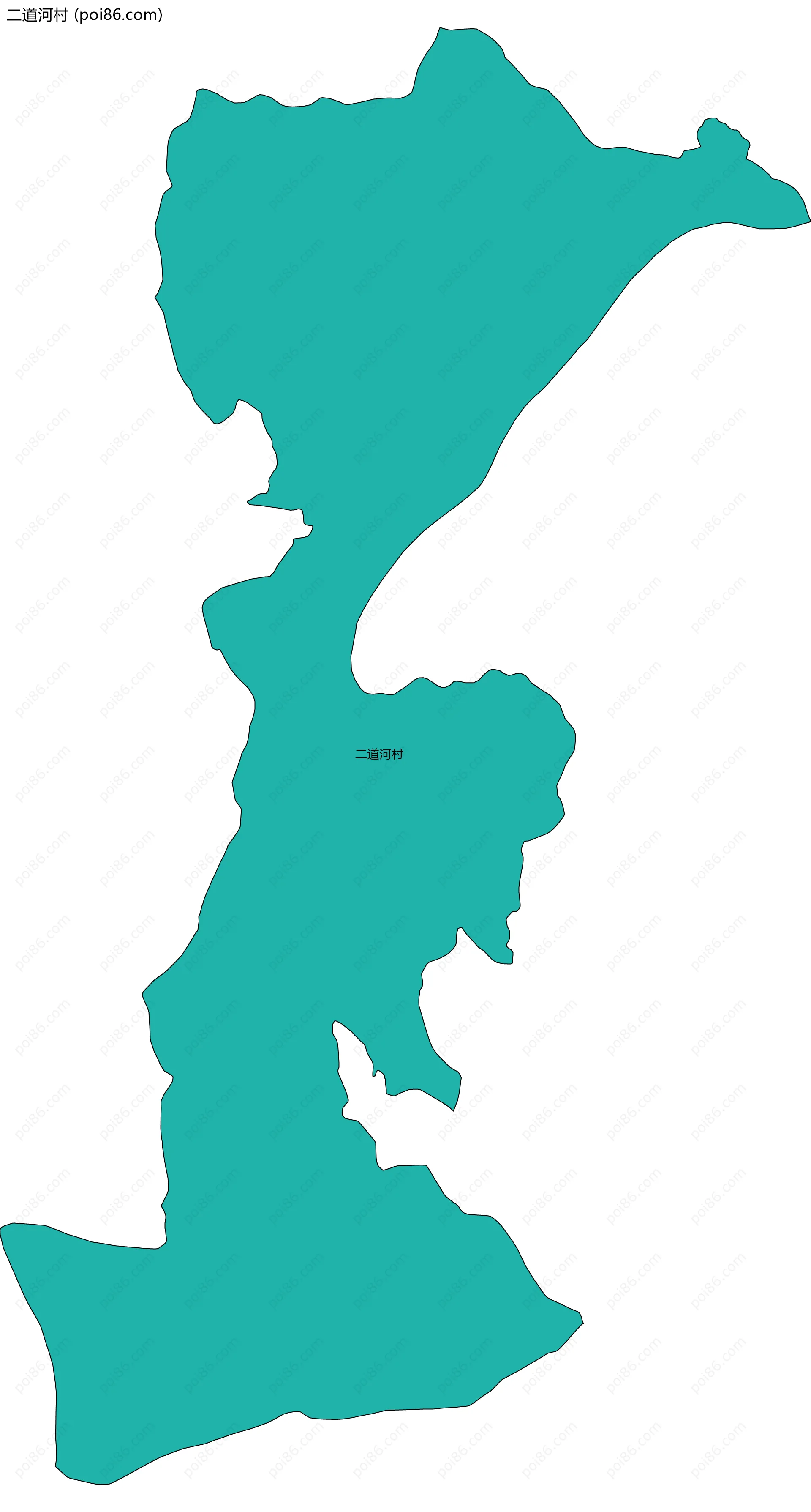 二道河村边界地图