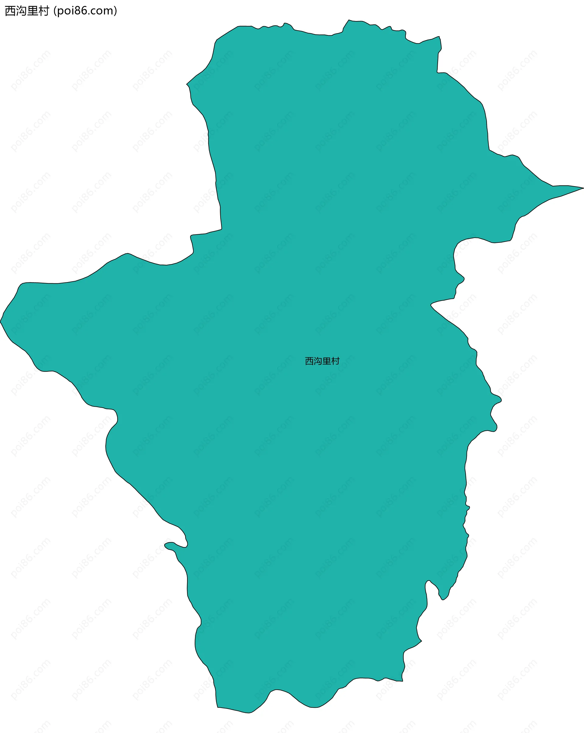 西沟里村边界地图