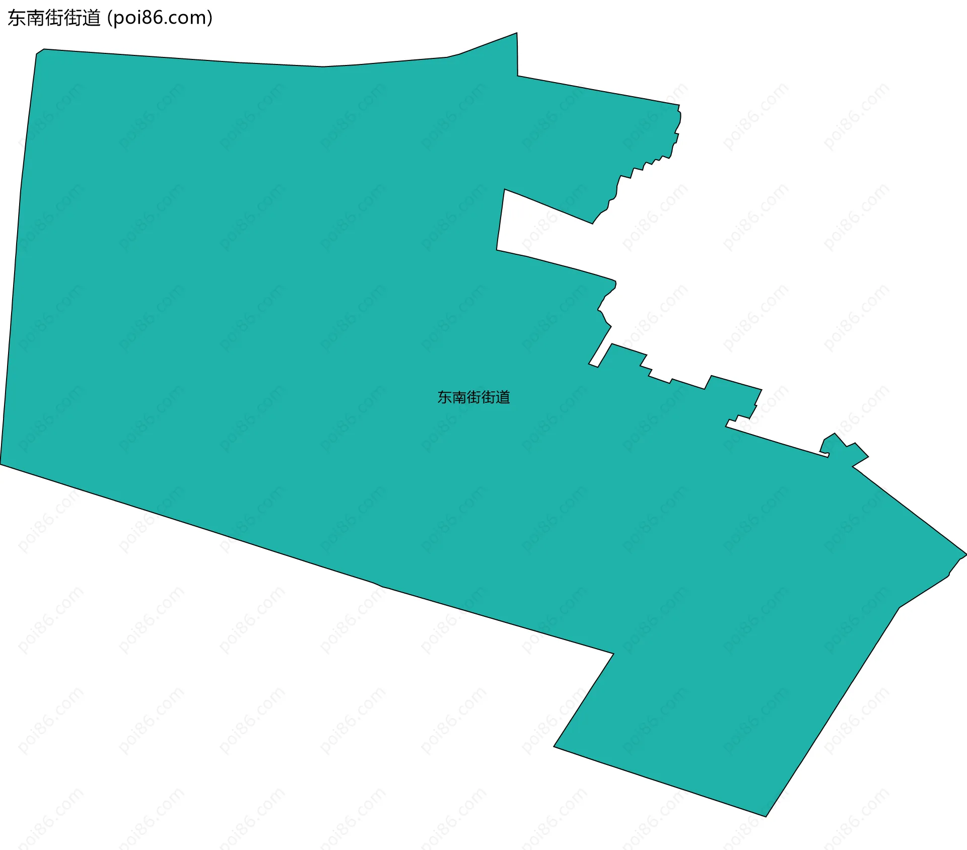 东南街街道边界地图(五级行政区划)