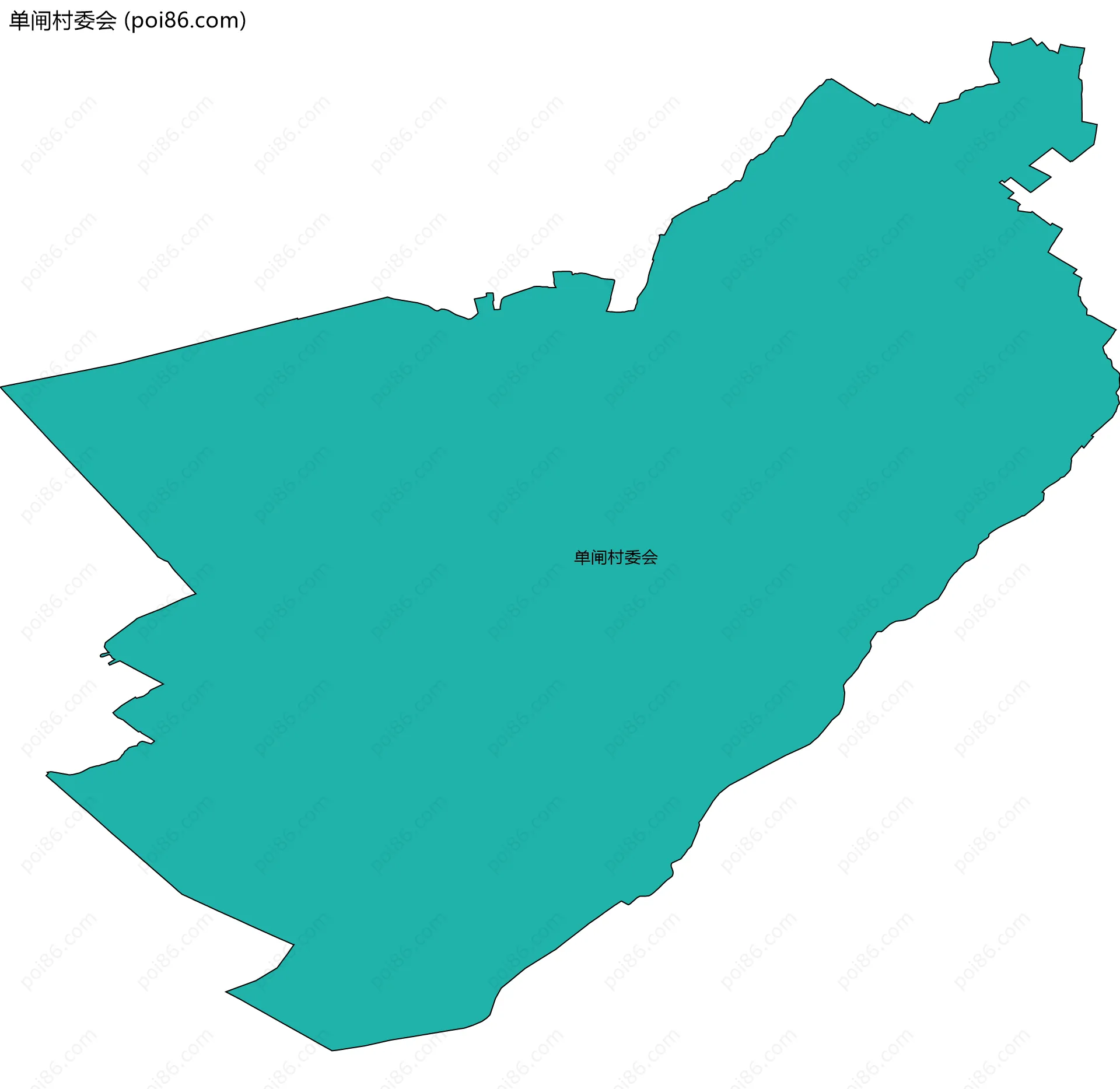 单闸村委会边界地图
