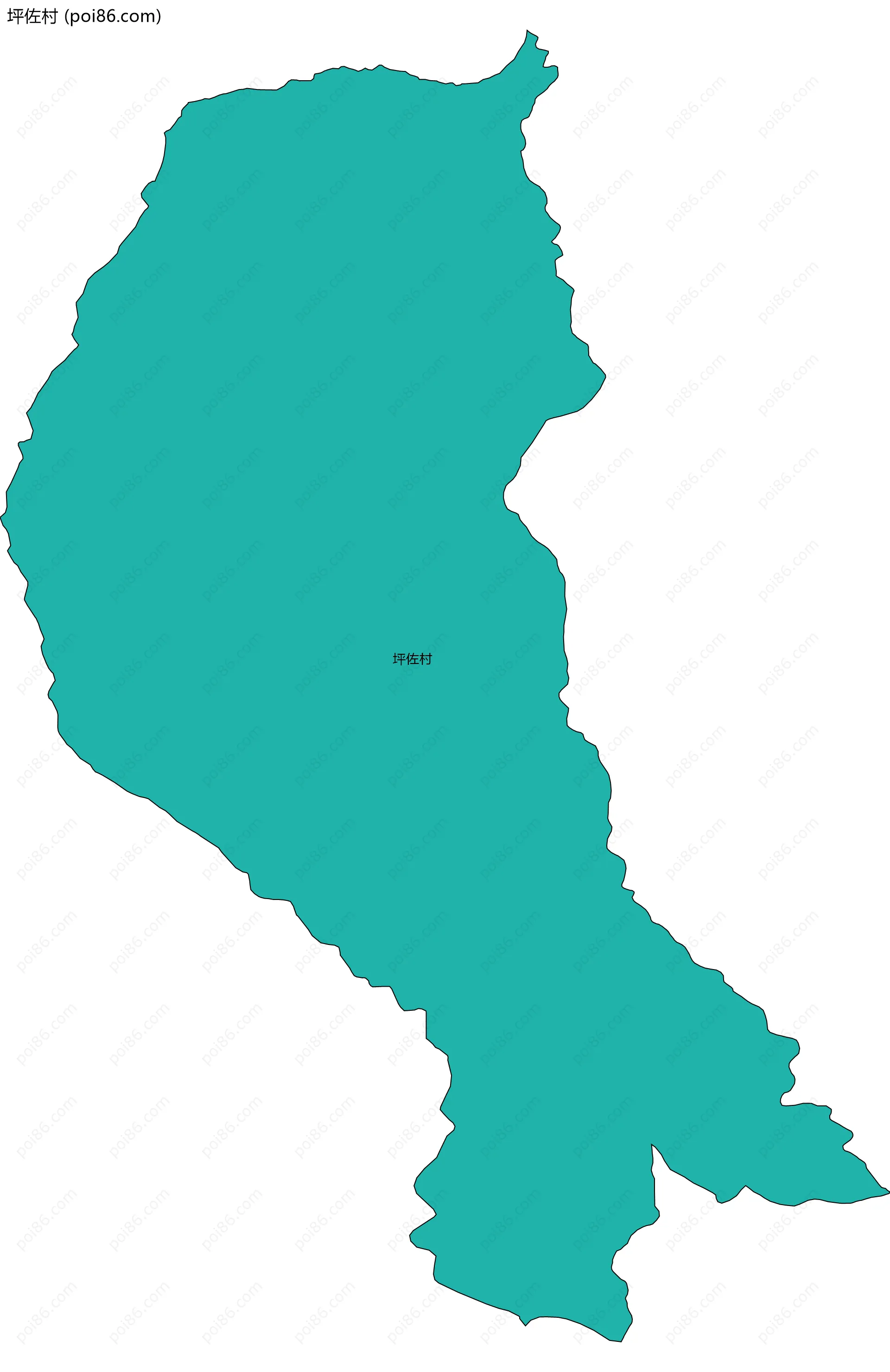 坪佐村边界地图