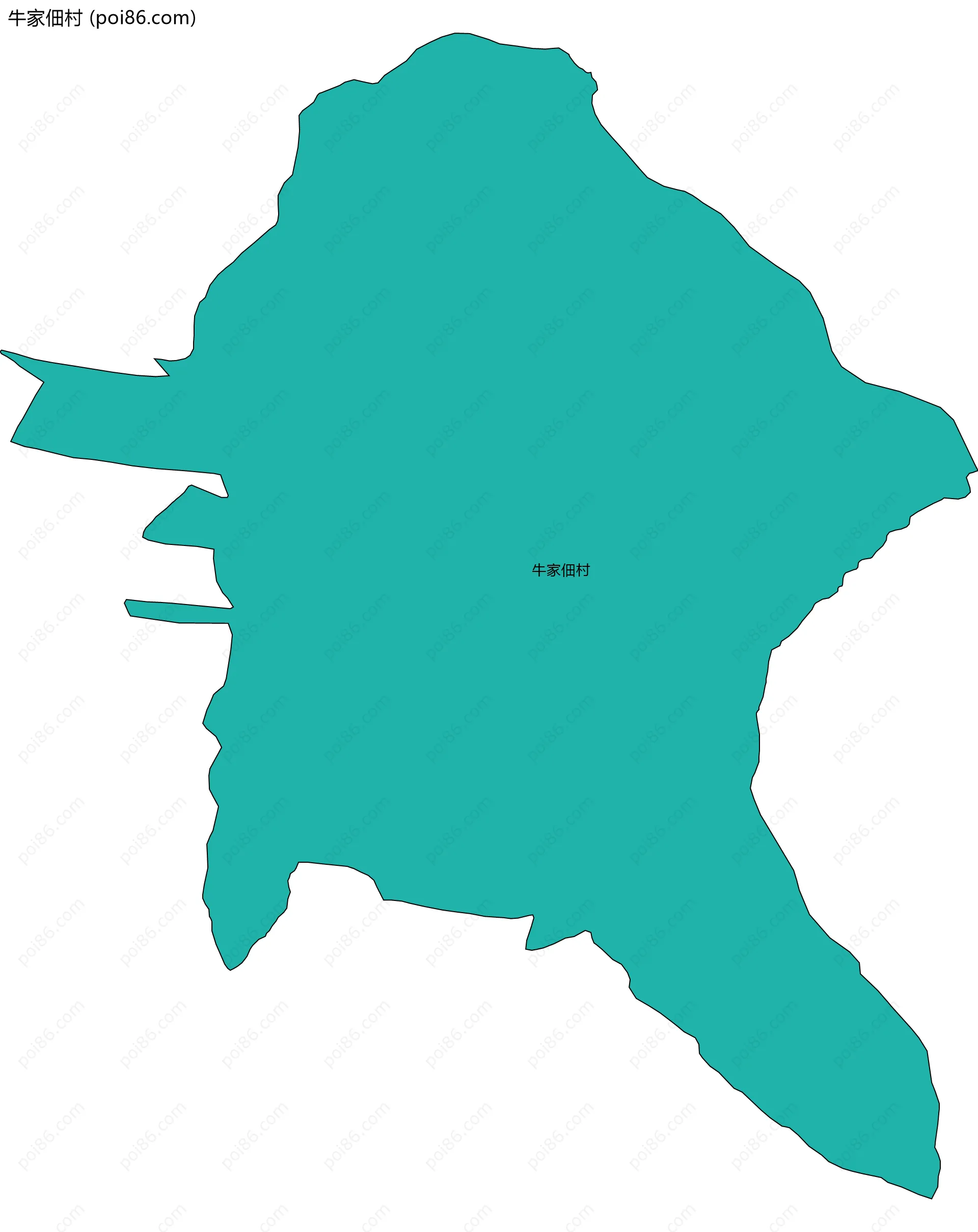 牛家佃村边界地图