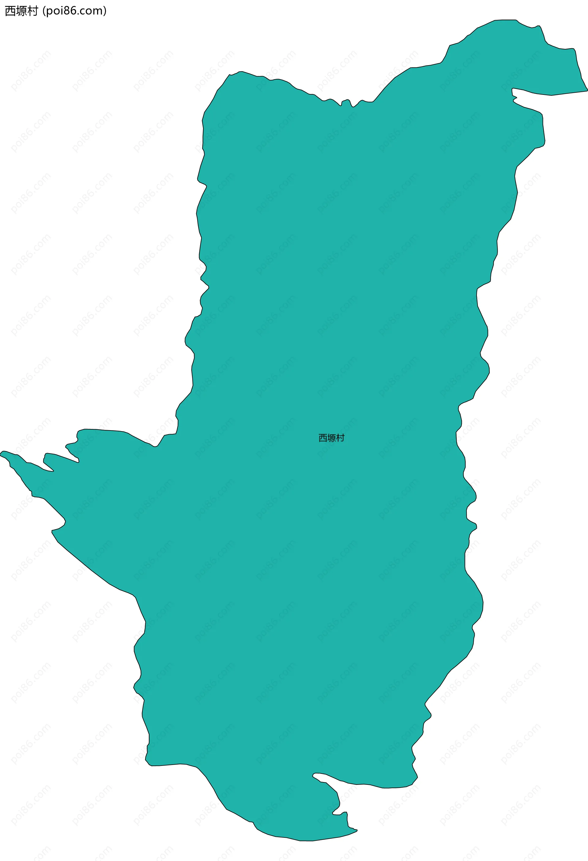 西塬村边界地图