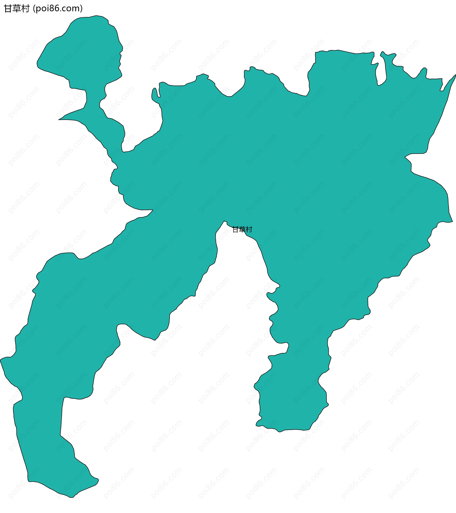 甘草村边界地图