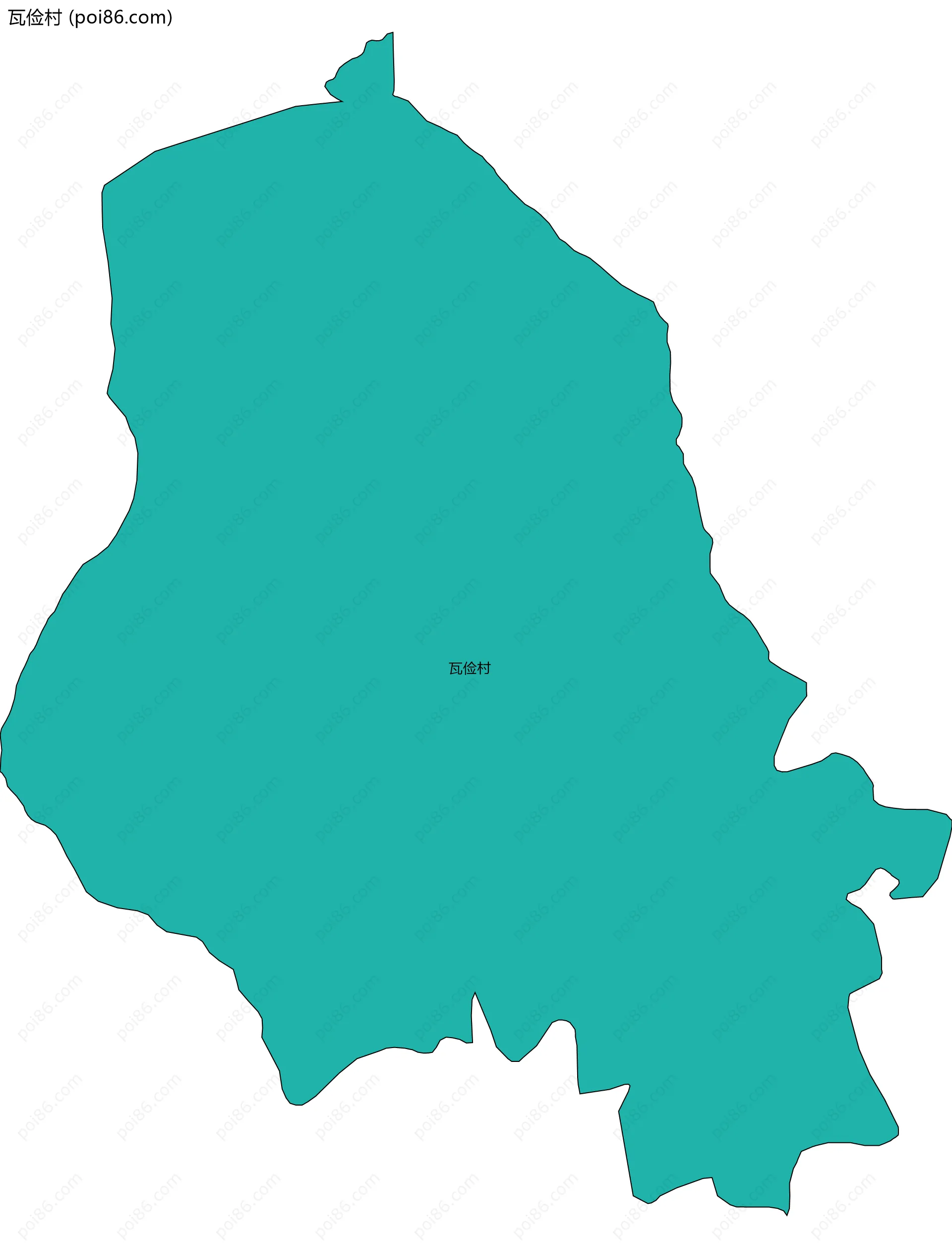 瓦俭村边界地图