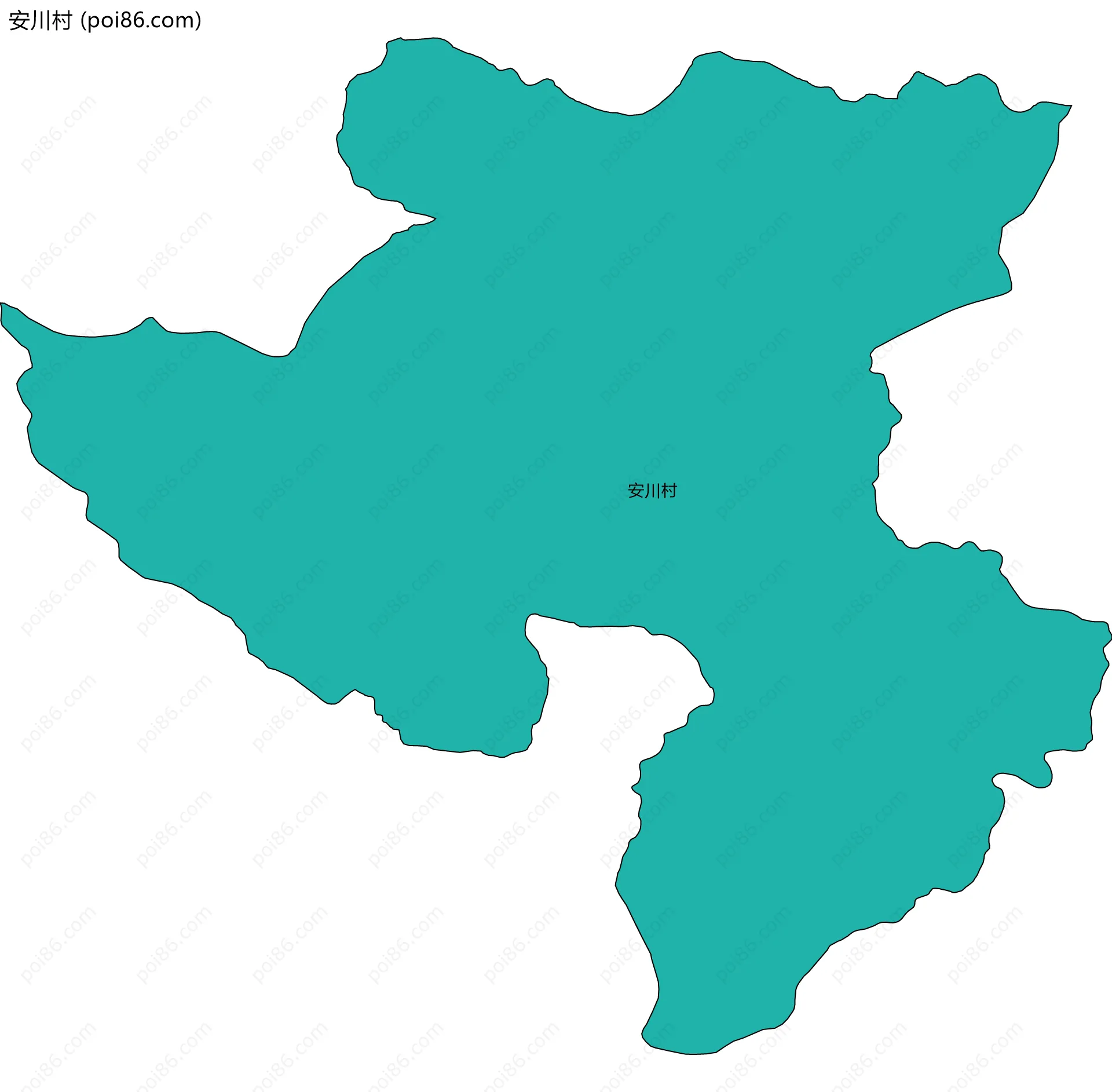 安川村边界地图