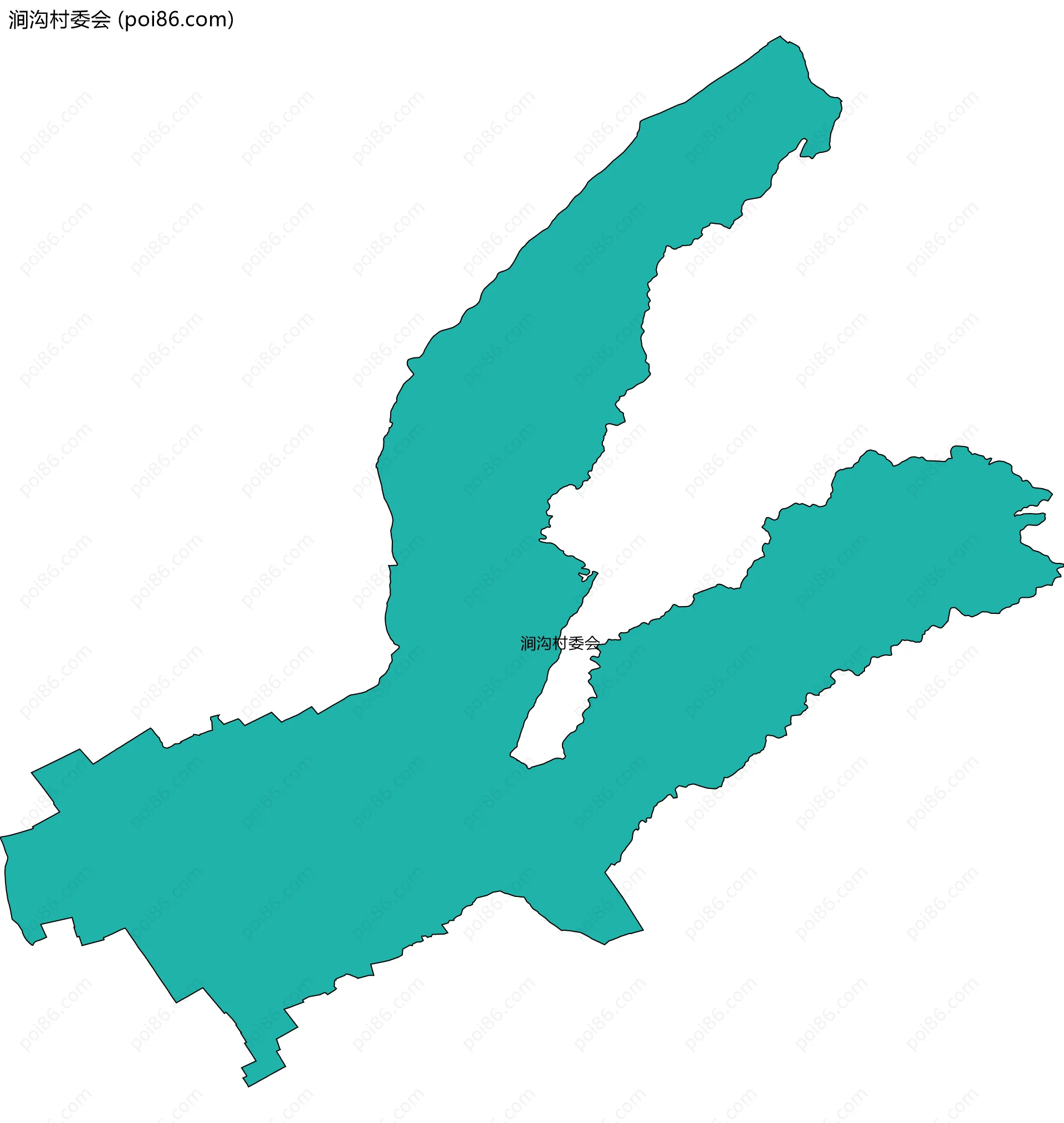 涧沟村委会边界地图