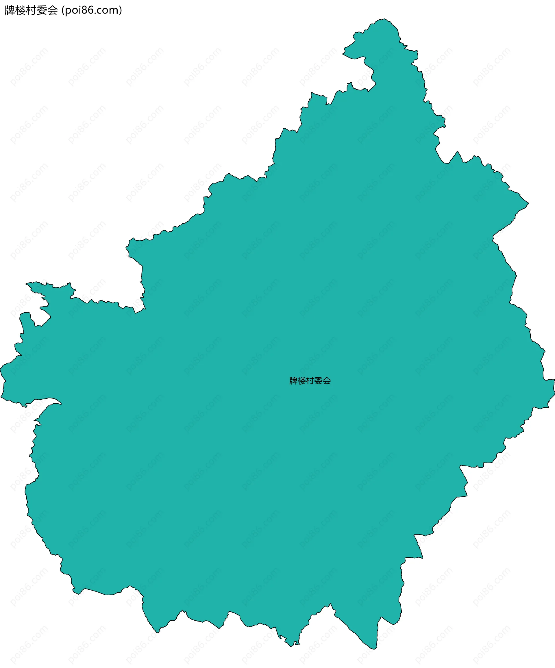 牌楼村委会边界地图