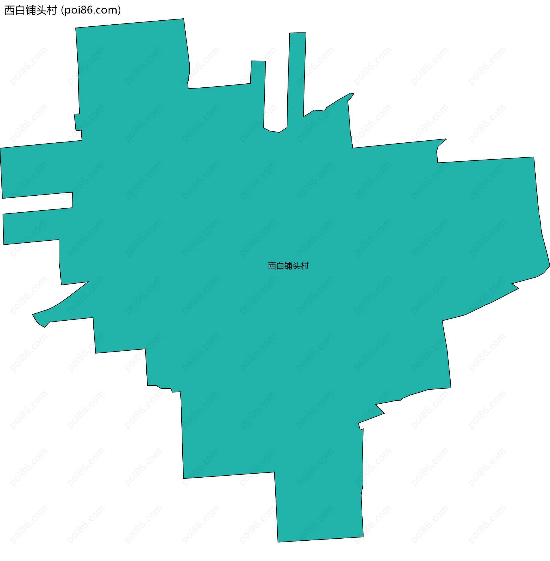 西白铺头村边界地图
