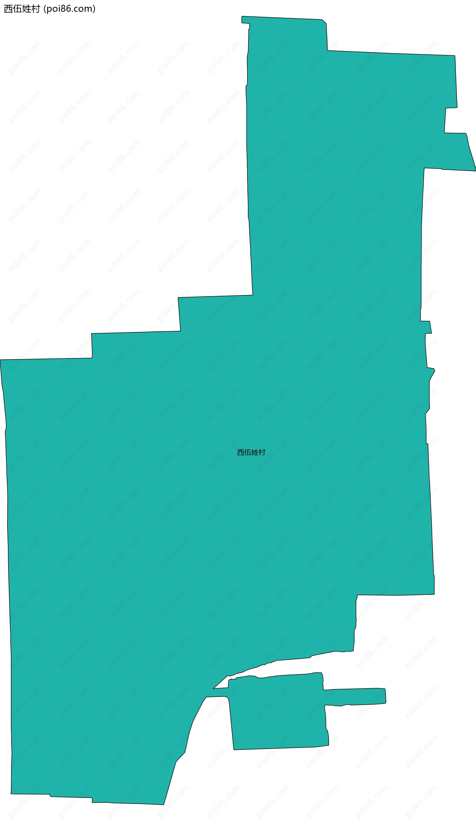 西伍姓村边界地图