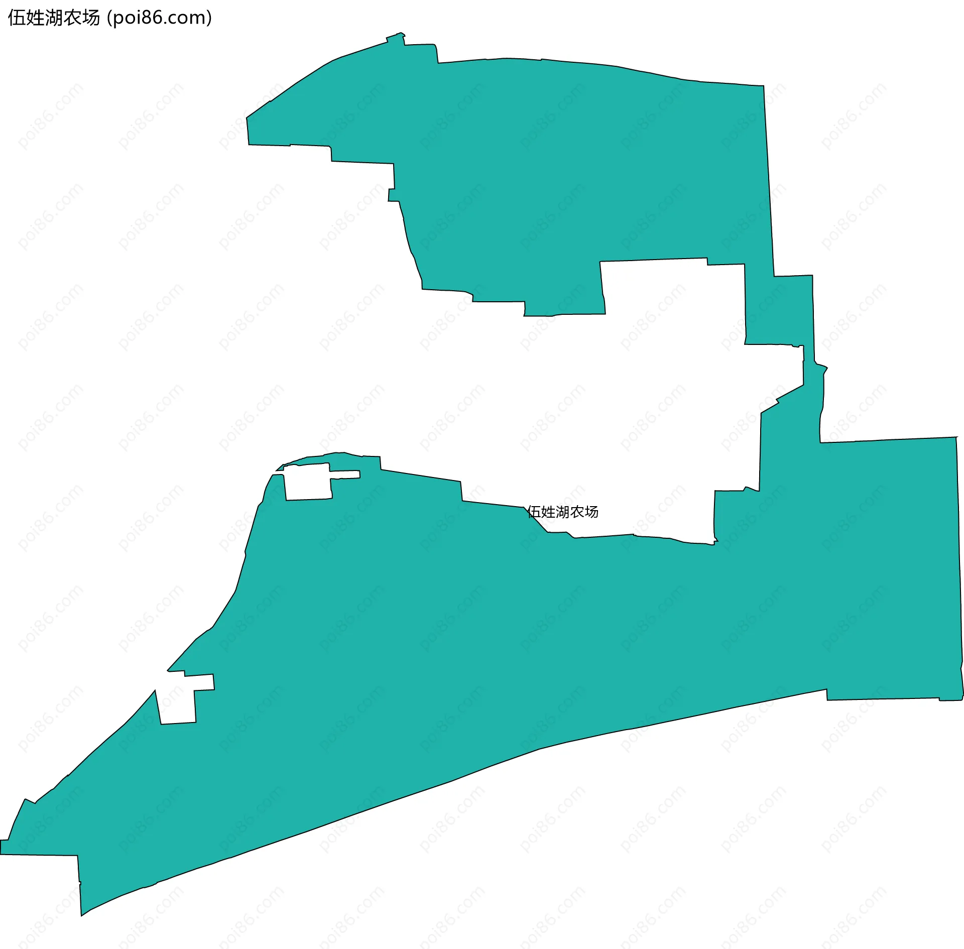 伍姓湖农场边界地图