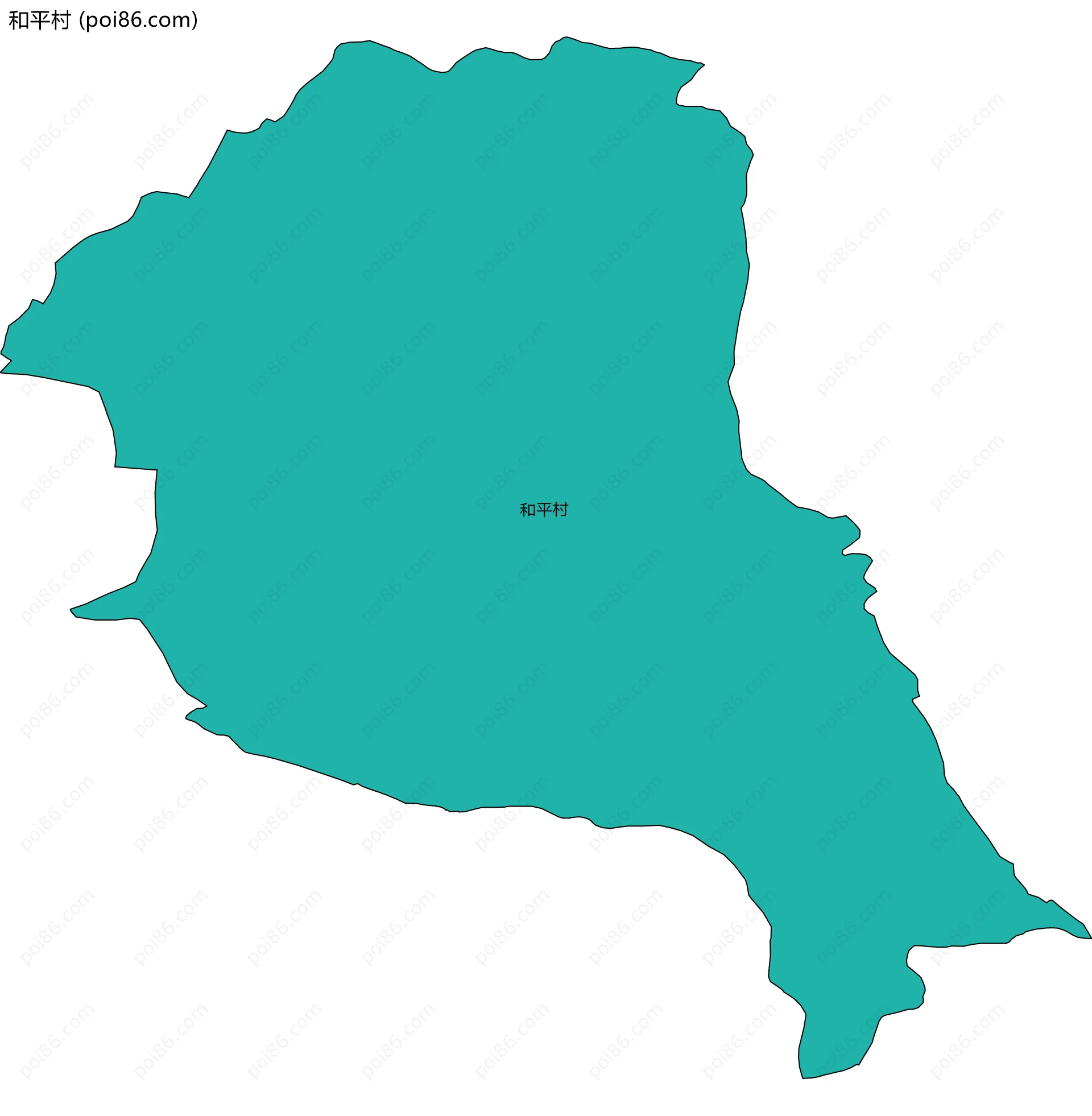 和平村边界地图