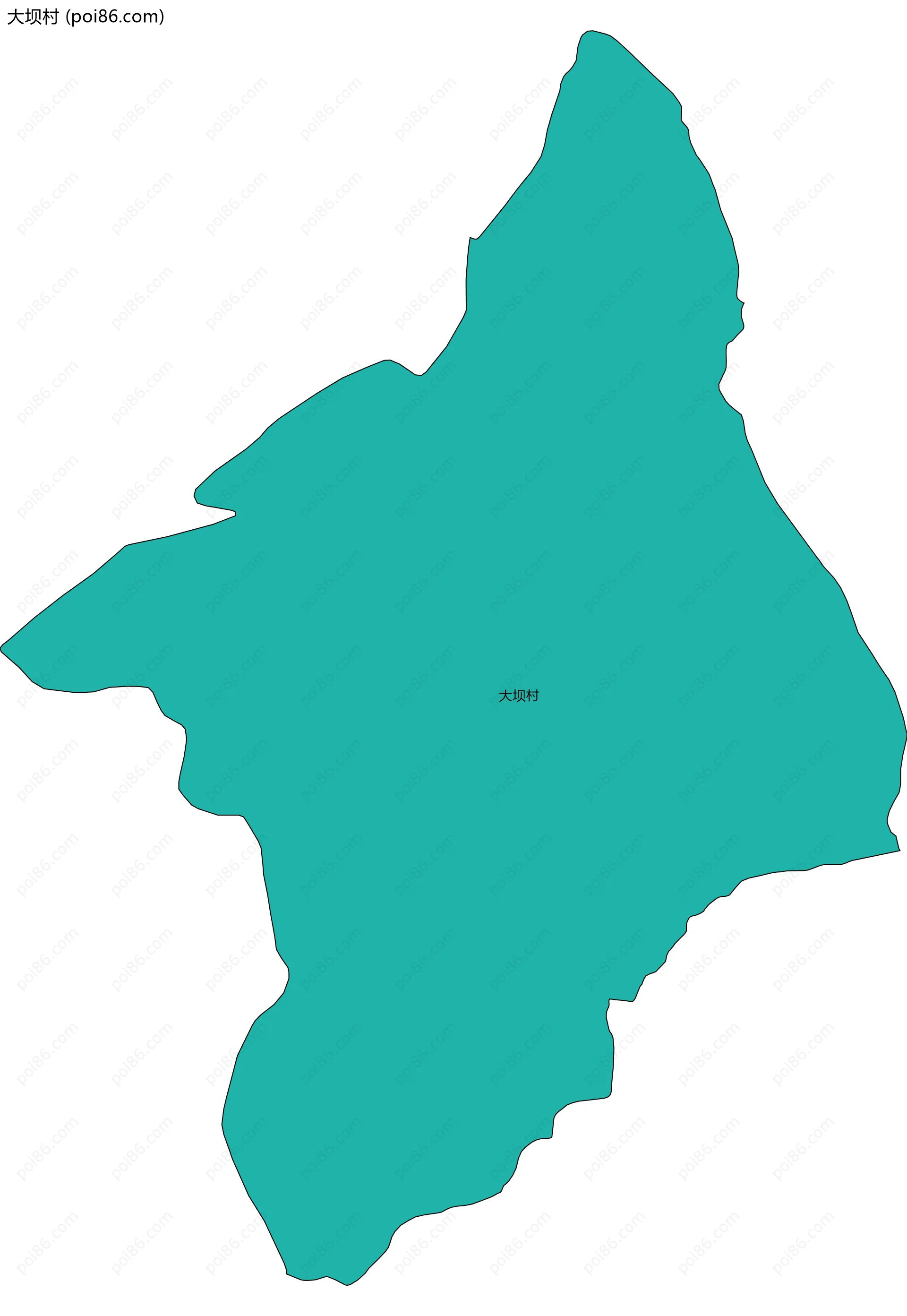 大坝村边界地图