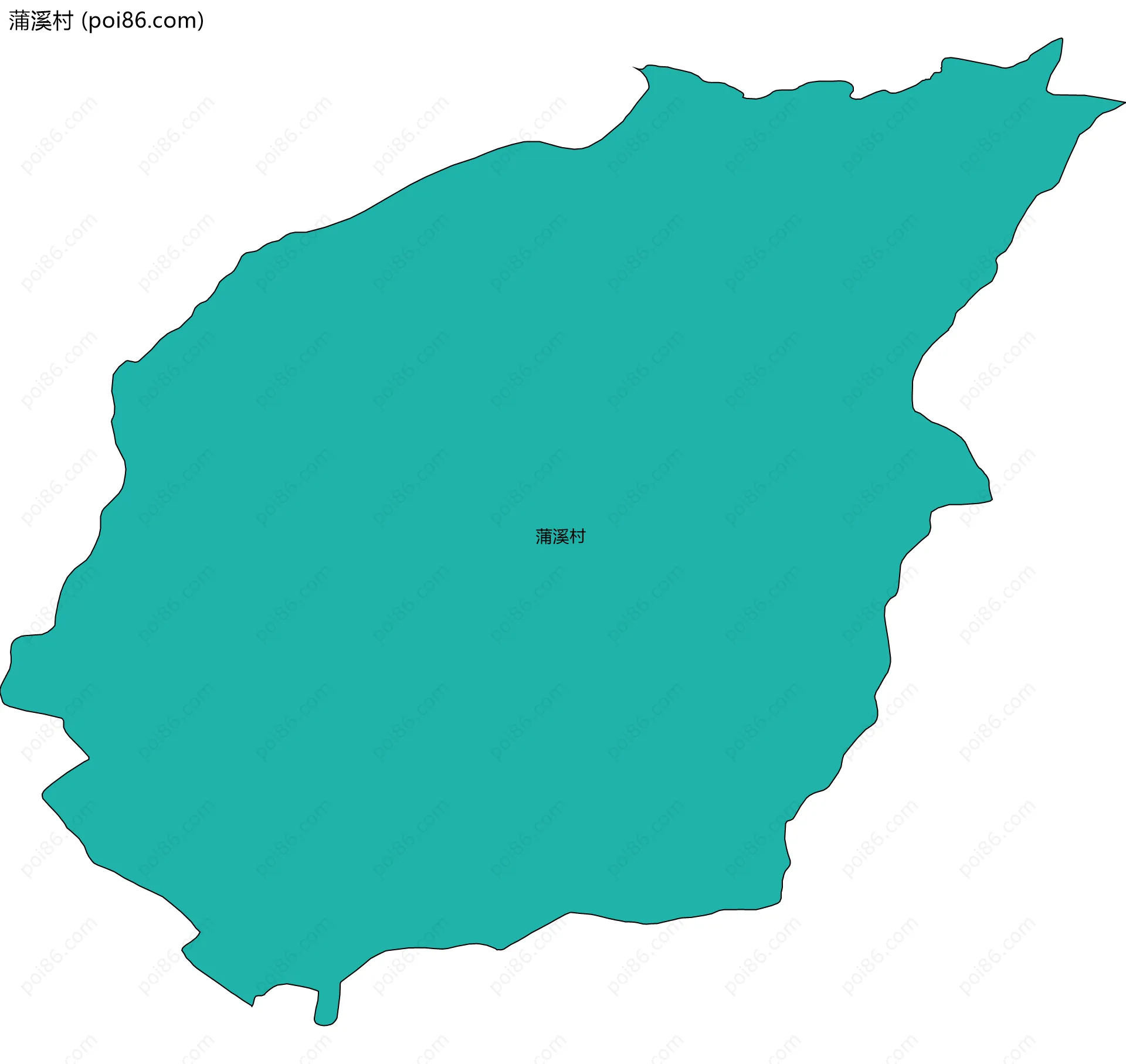 蒲溪村边界地图