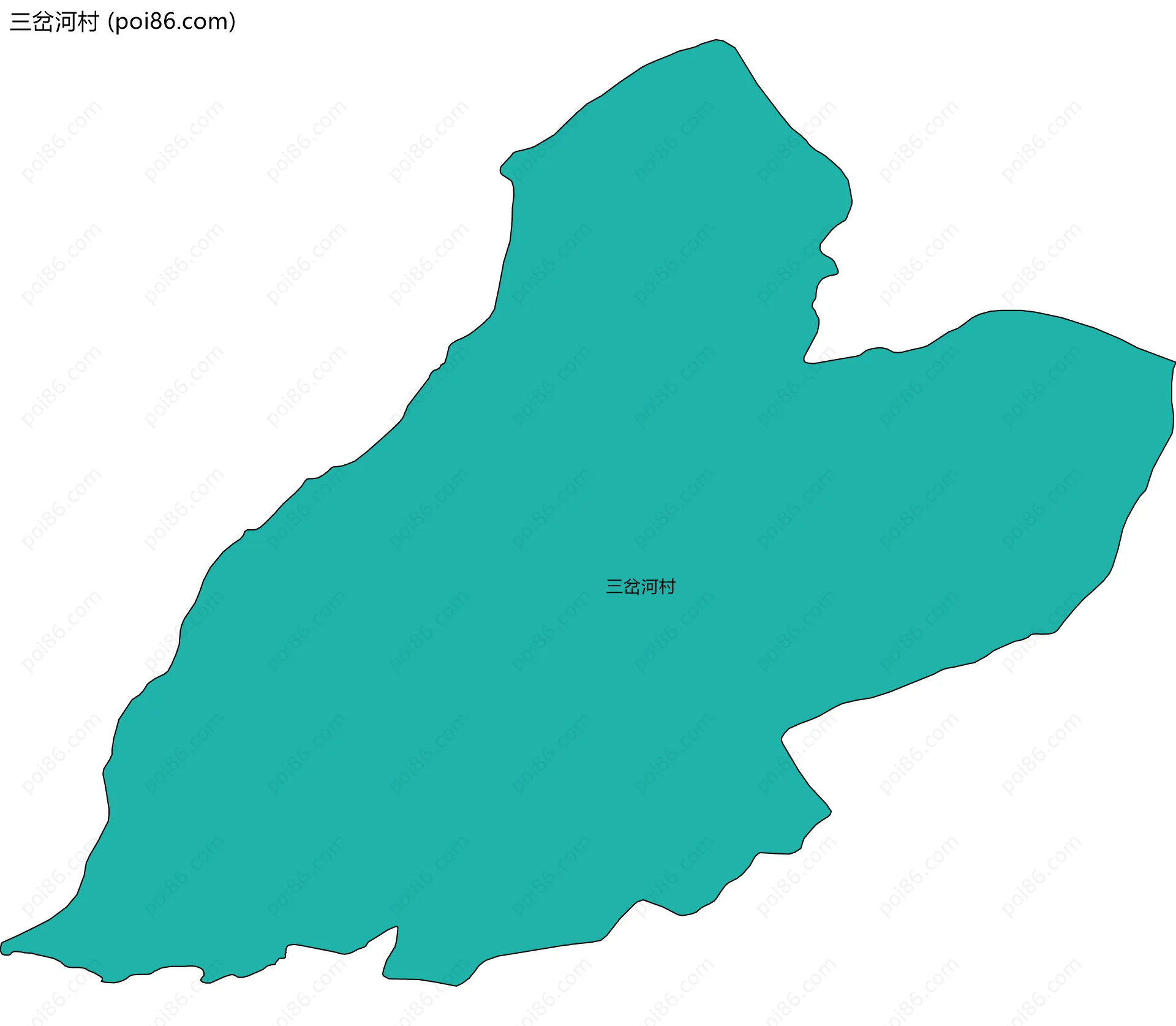 三岔河村边界地图