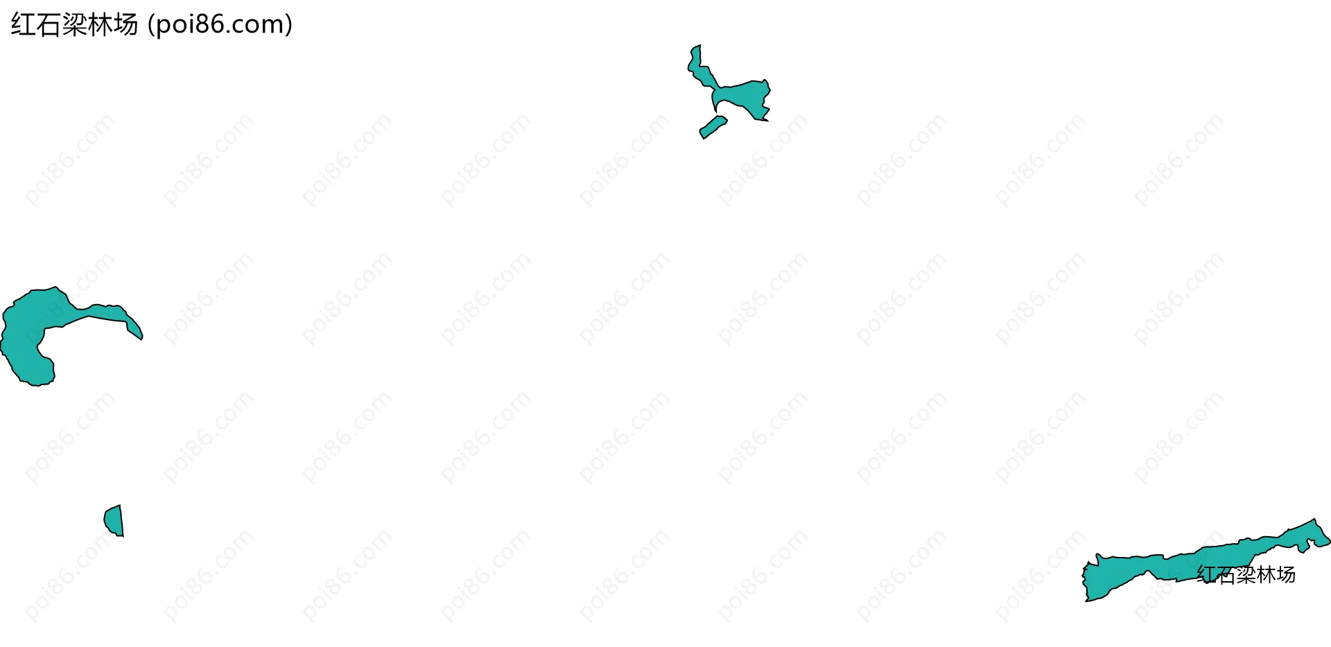 红石梁林场边界地图(五级行政区划)