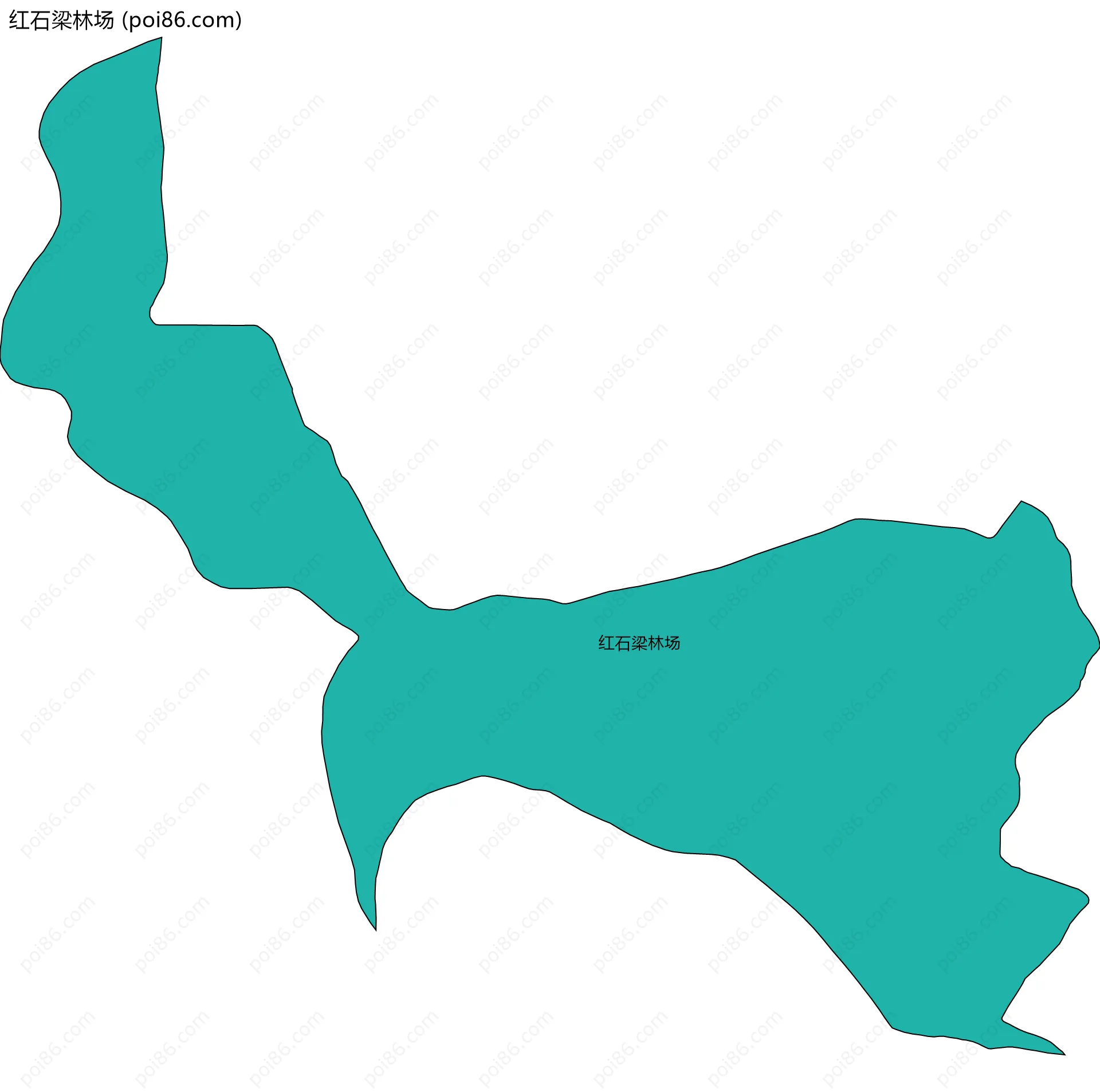 红石梁林场边界地图