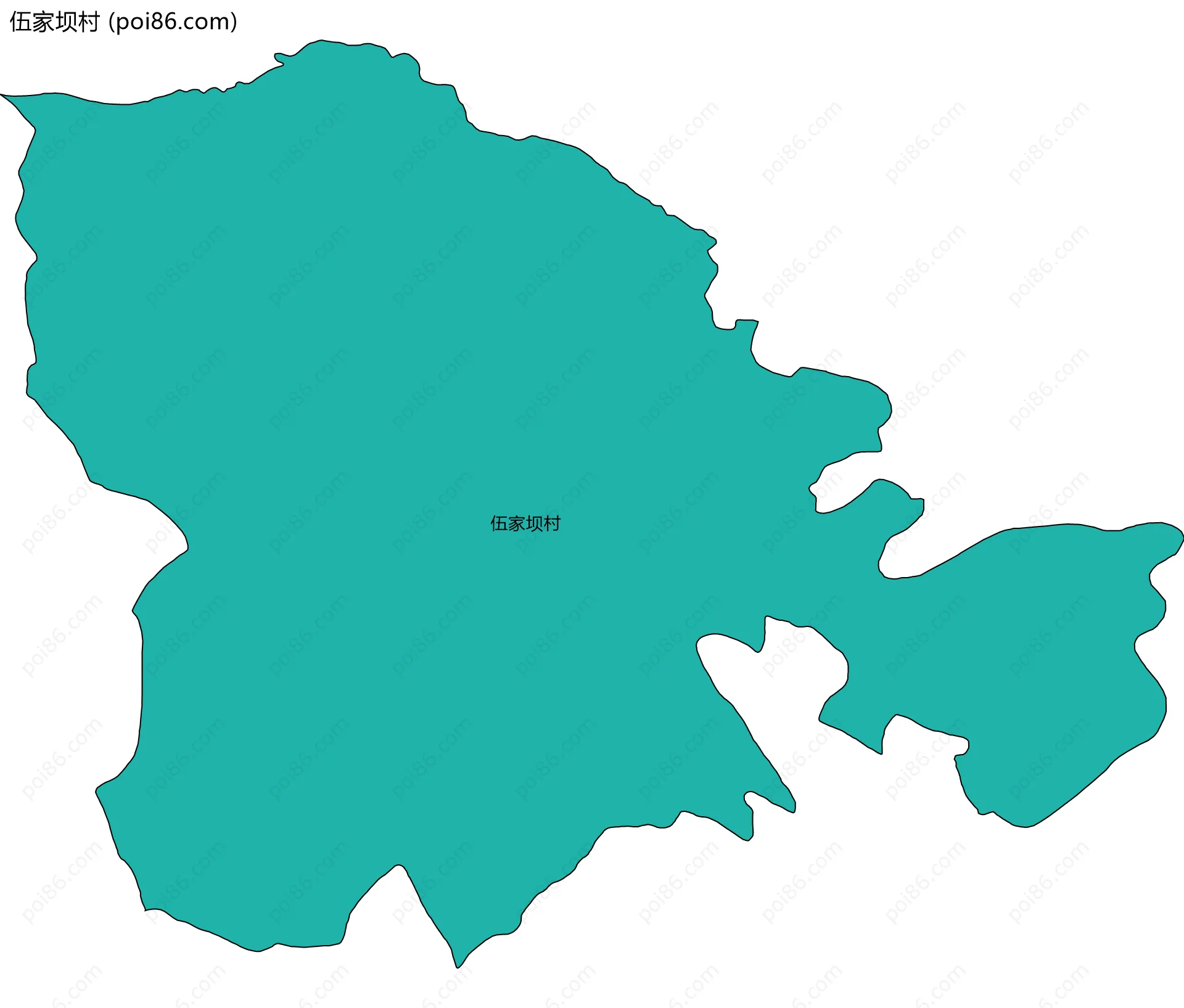 伍家坝村边界地图