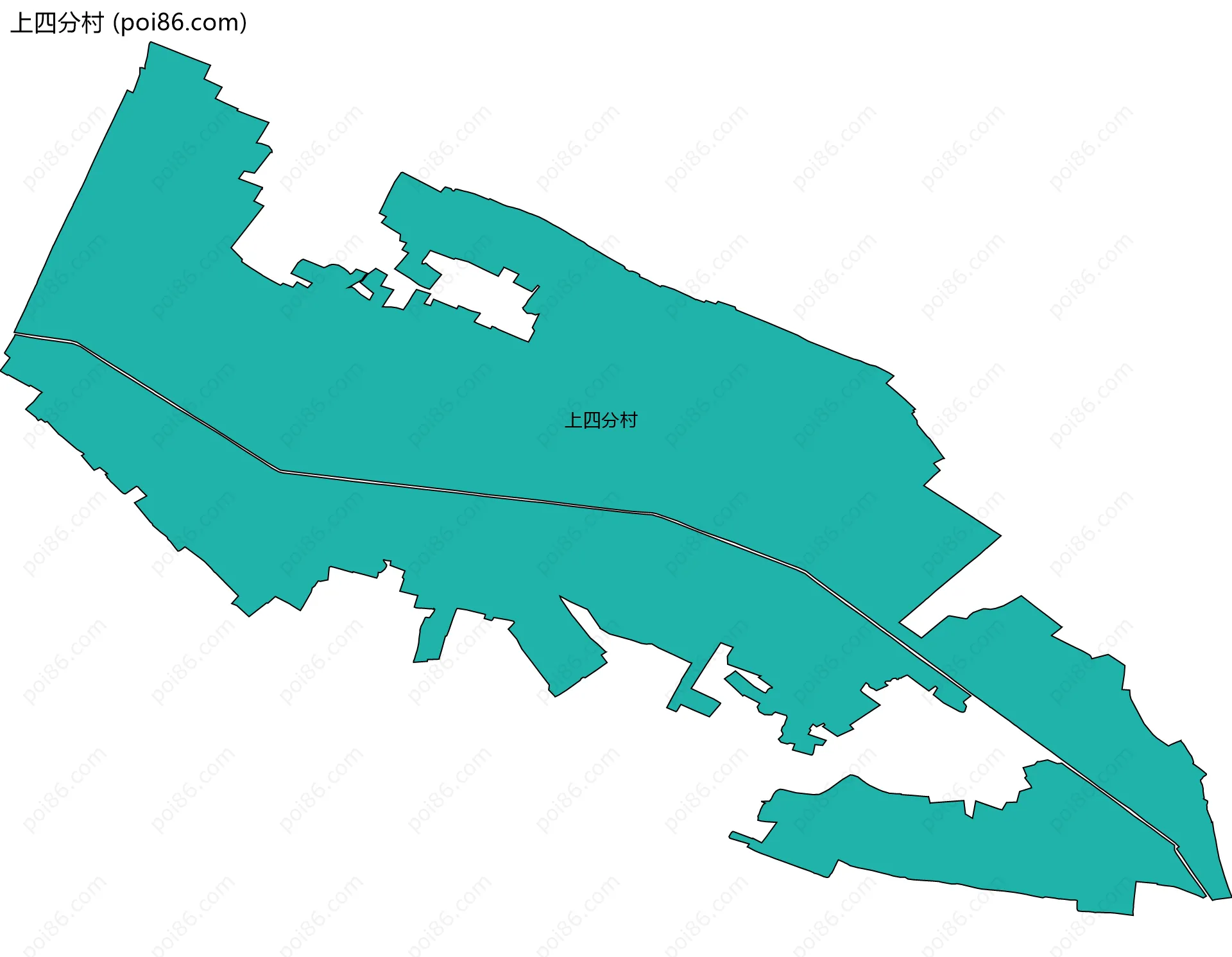 上四分村边界地图